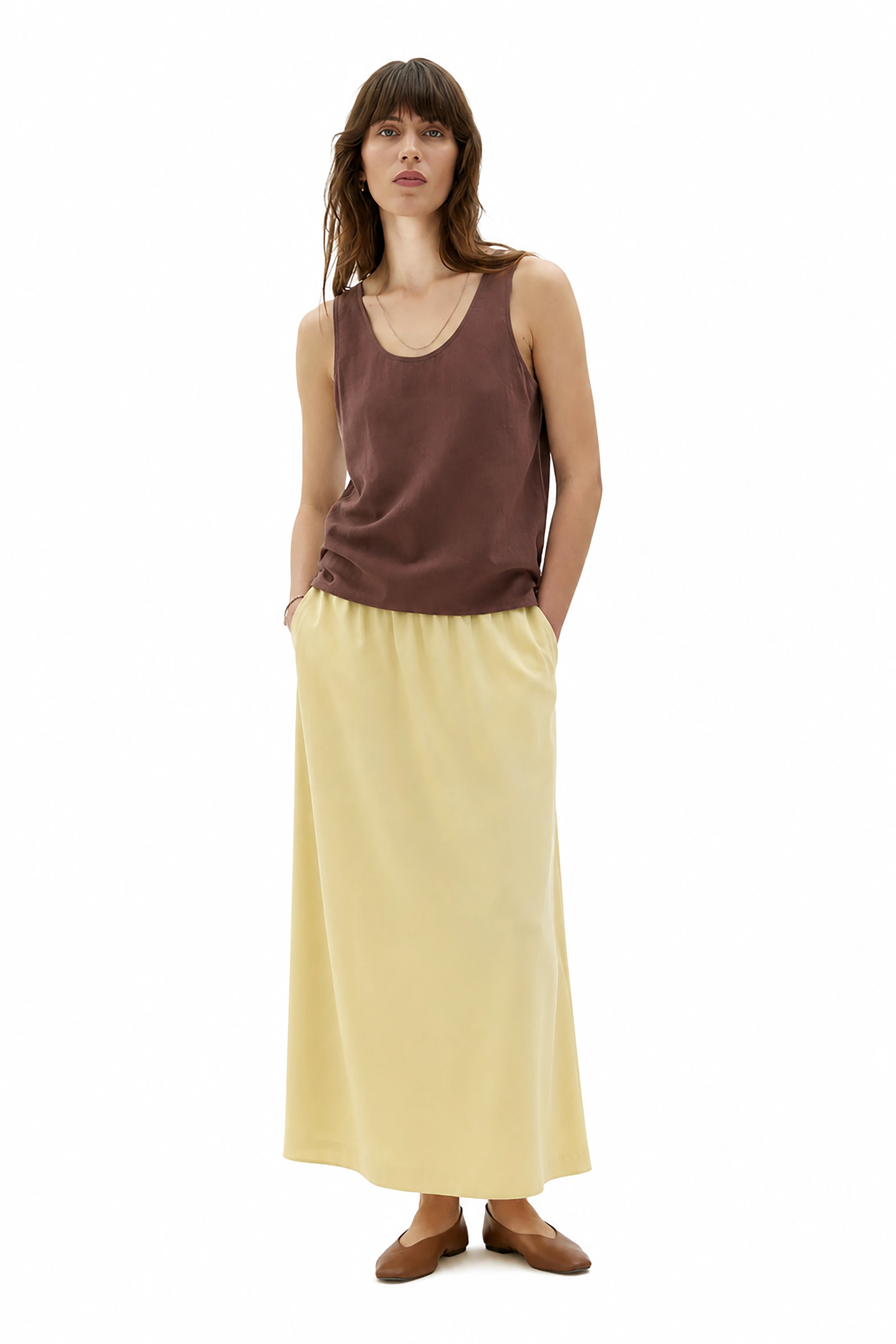 Blanca Kjol I Tencel, Linne Och Ekologisk Bomull - Sulphur Yellow