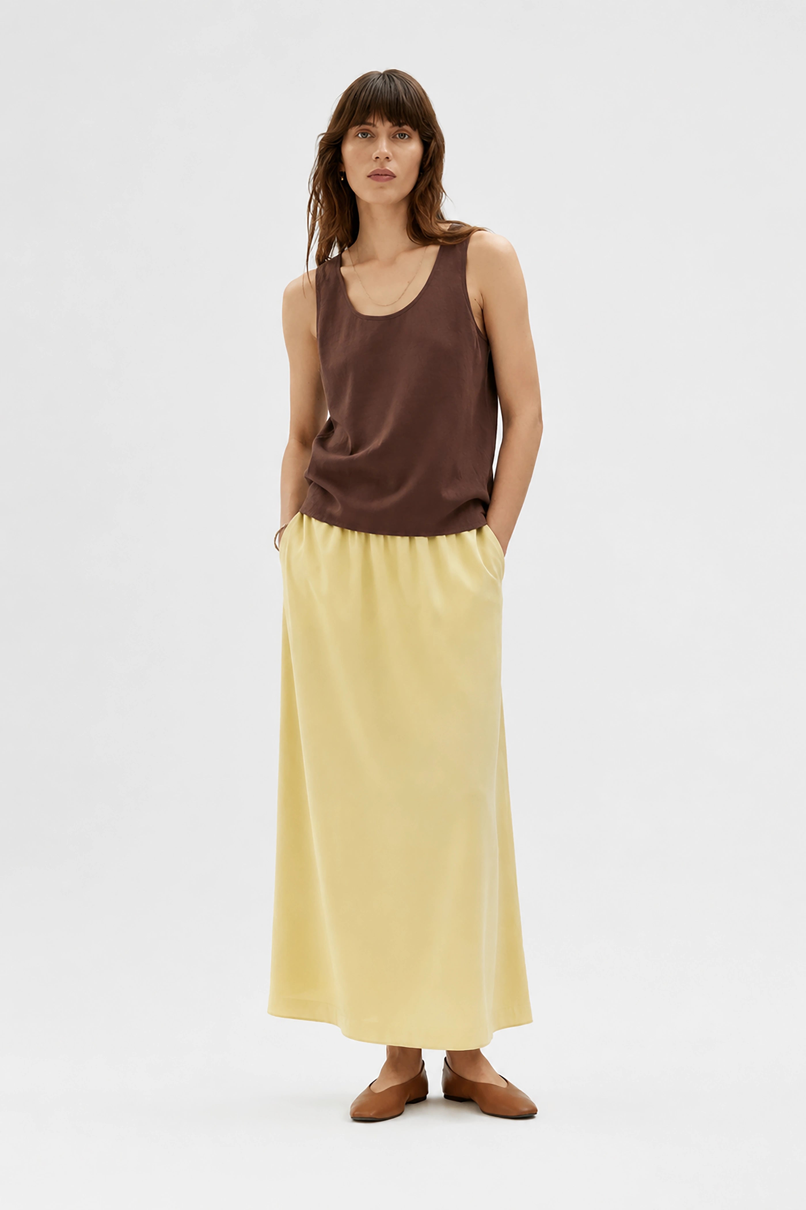 Blanca Kjol I Tencel, Linne Och Ekologisk Bomull - Sulphur Yellow