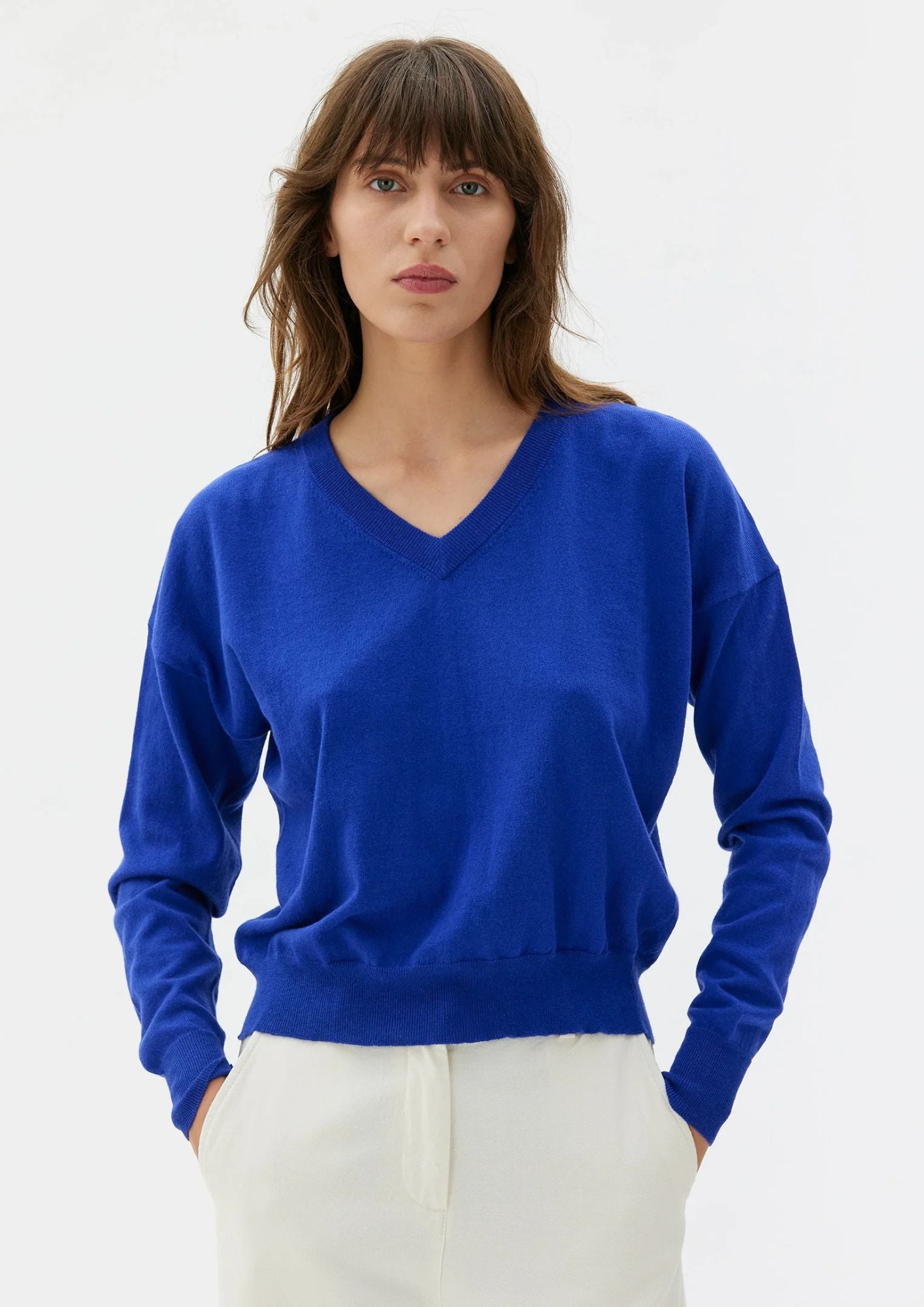 Hari Light Knitted Sweater Organic Cotton Silk Cashmere – 055 Admiral Blue