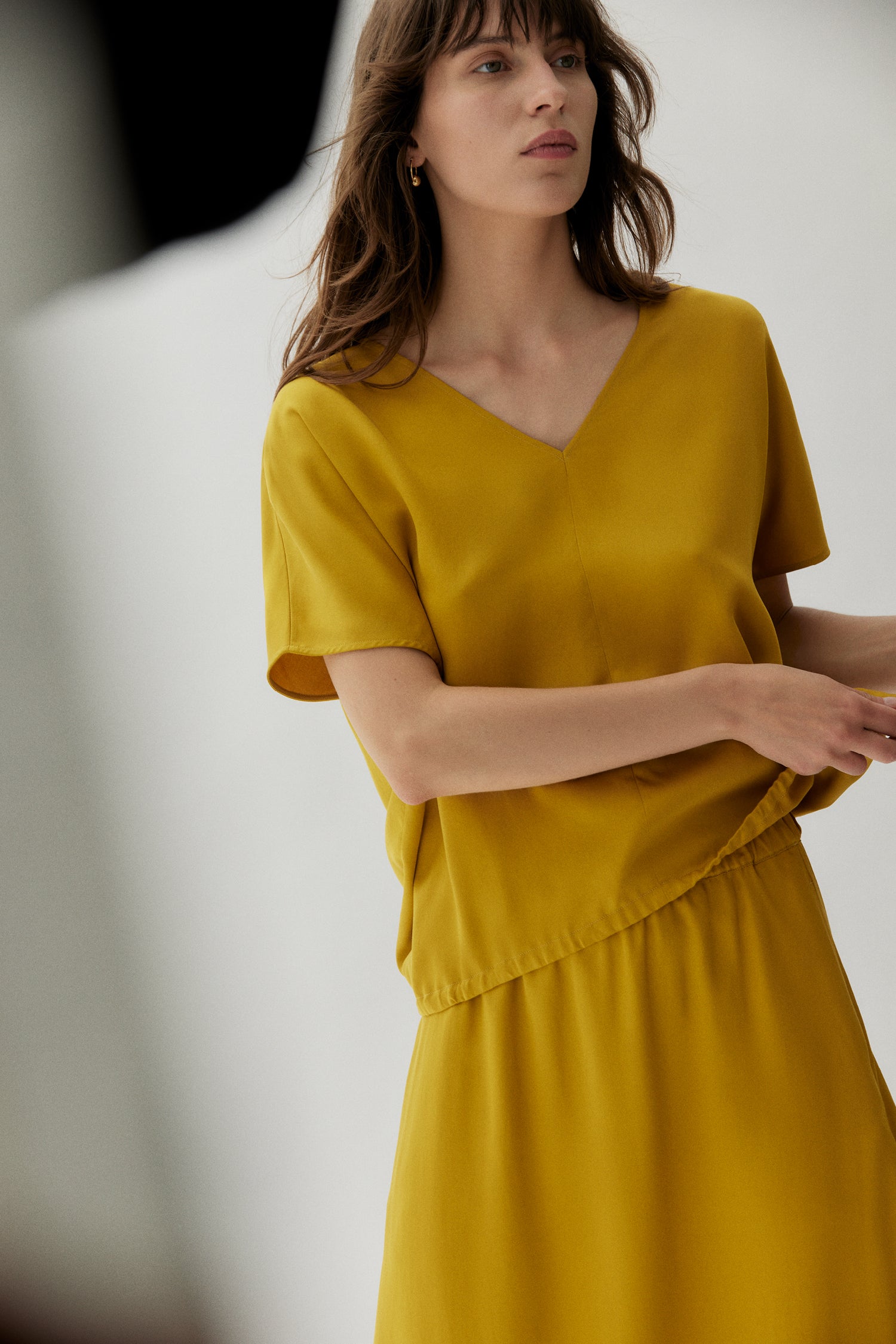 Mare Satin Tencel Blus - Harvest Gold