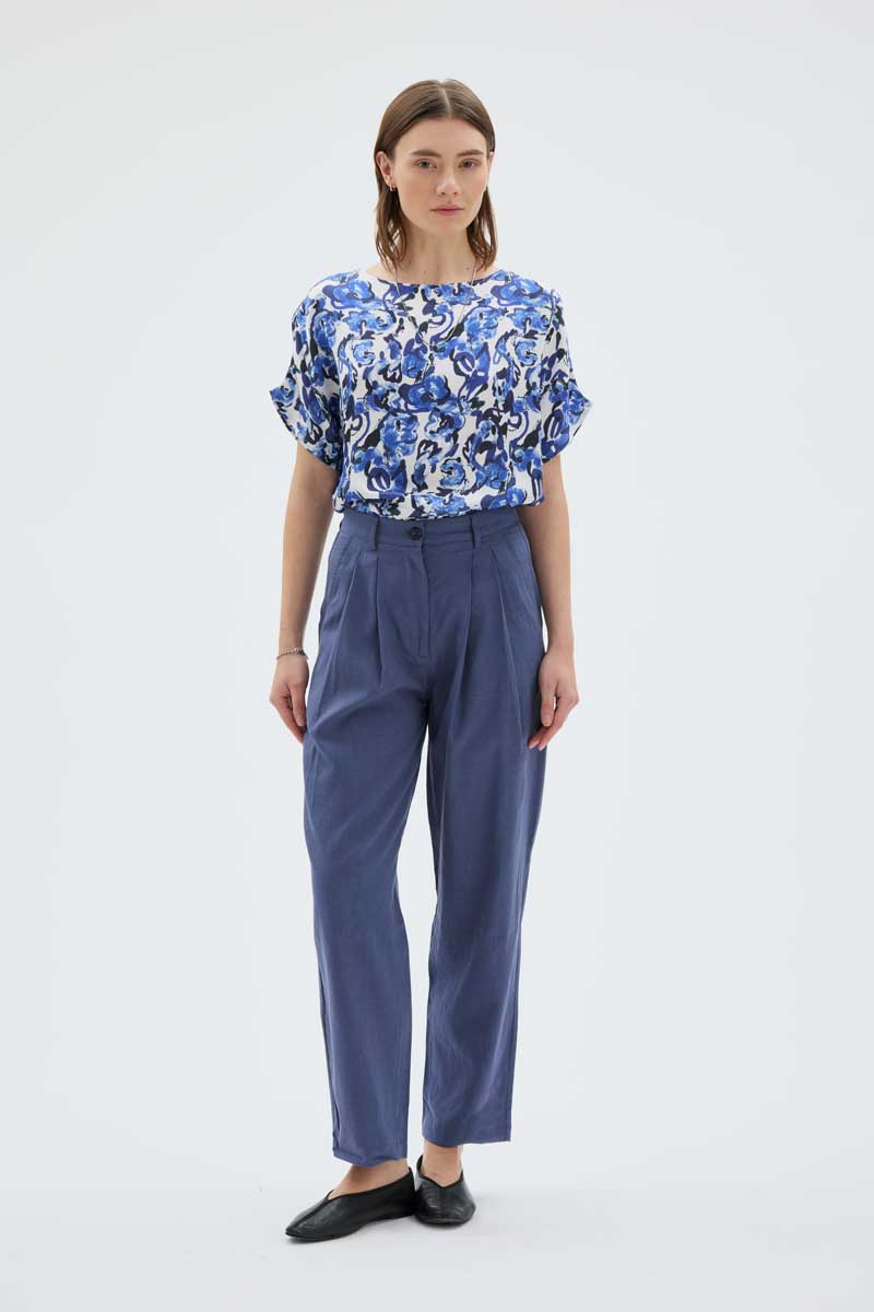 Vera Linen Trousers - Daybreak Blue