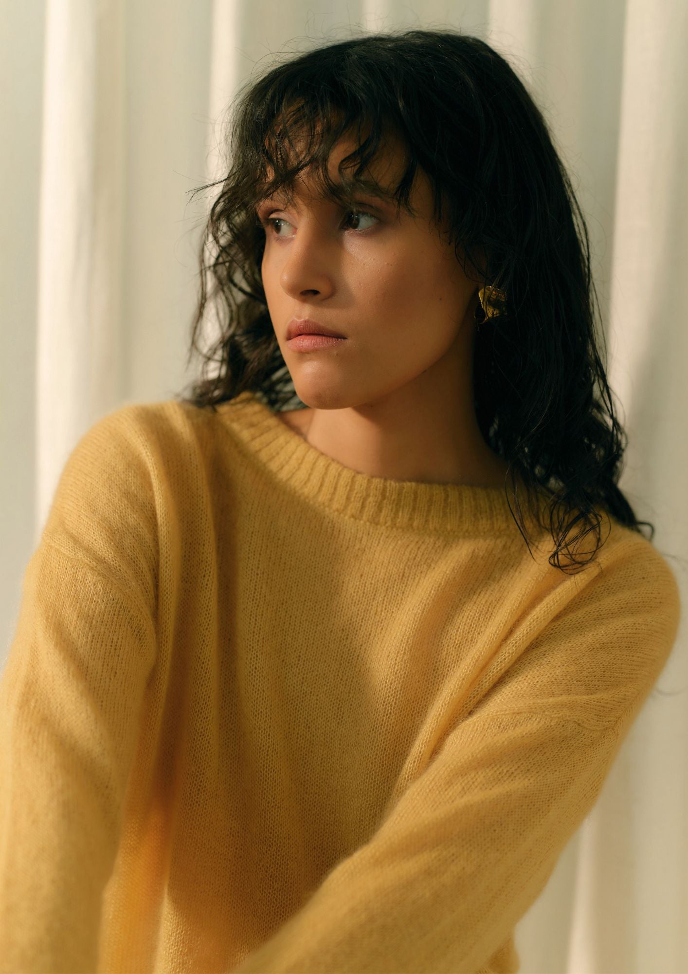 Yara Light Silk Mohair Sweater – 22 Pale Yellow