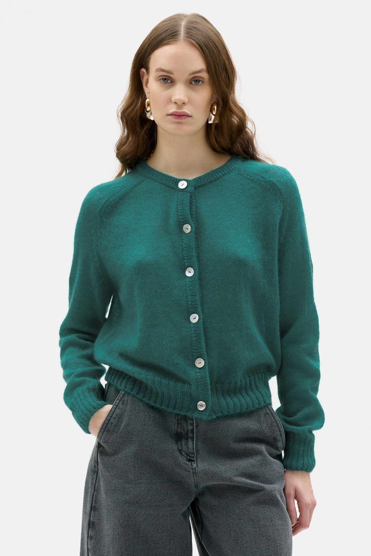 Saio Silk Mohair Cardigan - Spear Mint