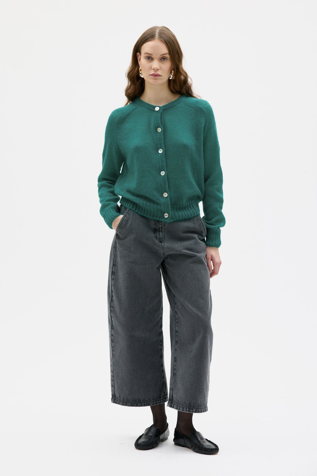 Saio Silk Mohair Cardigan - Spear Mint