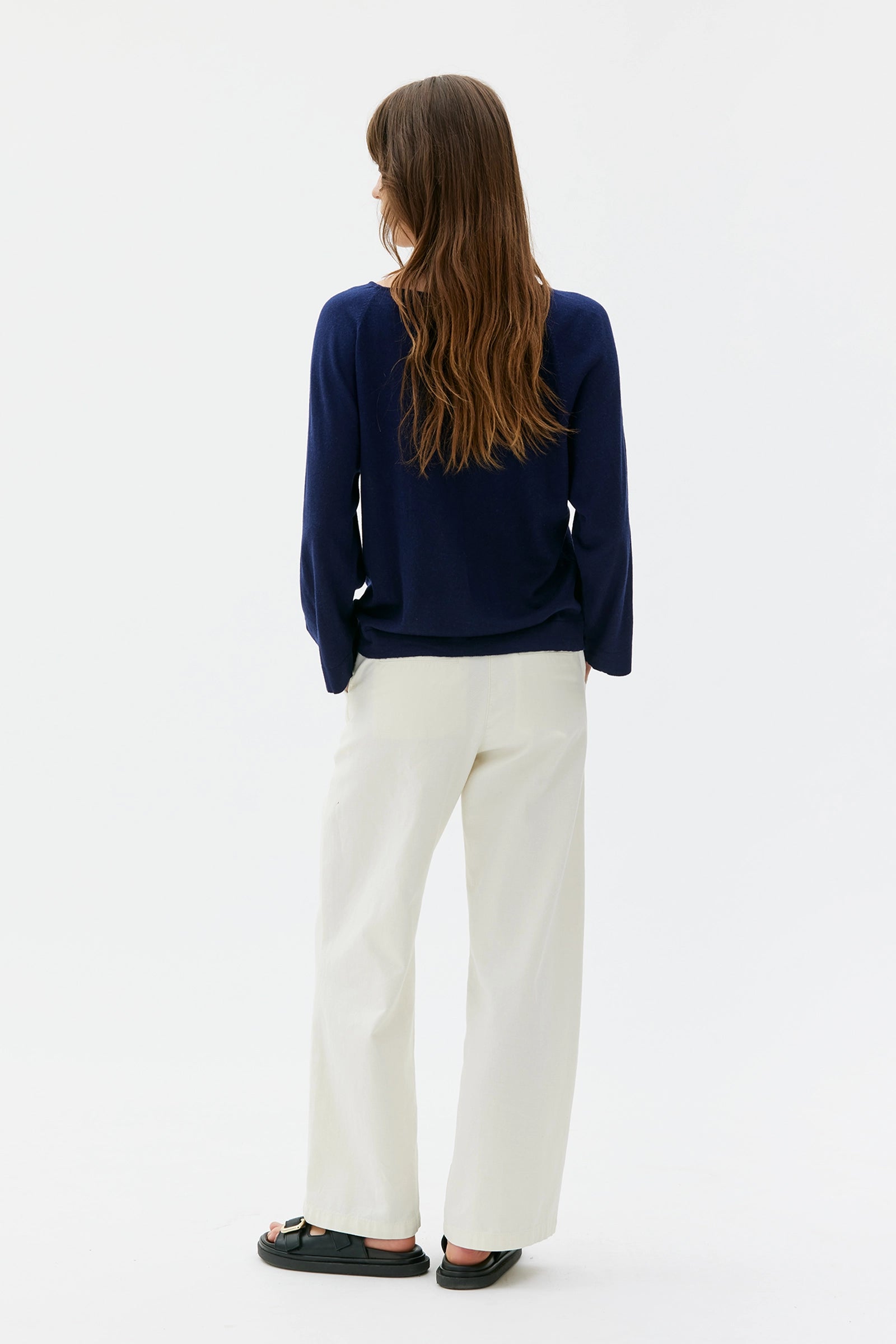 Yvonne Silk Cashmere Top – Navy