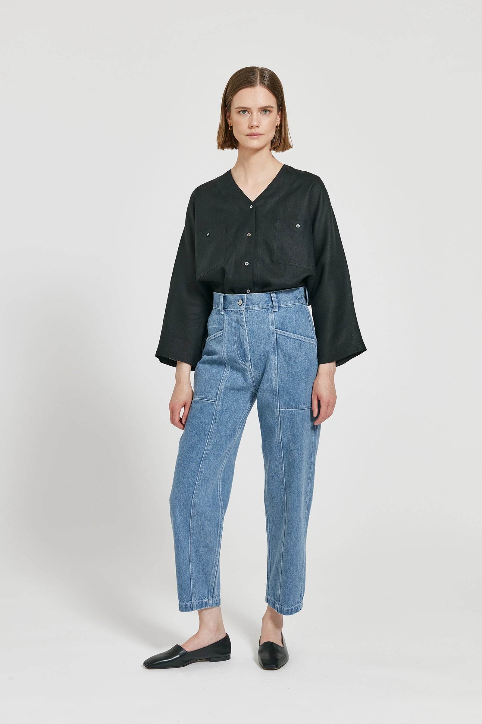 Alix Linneblus Med Pingvinärm - Black