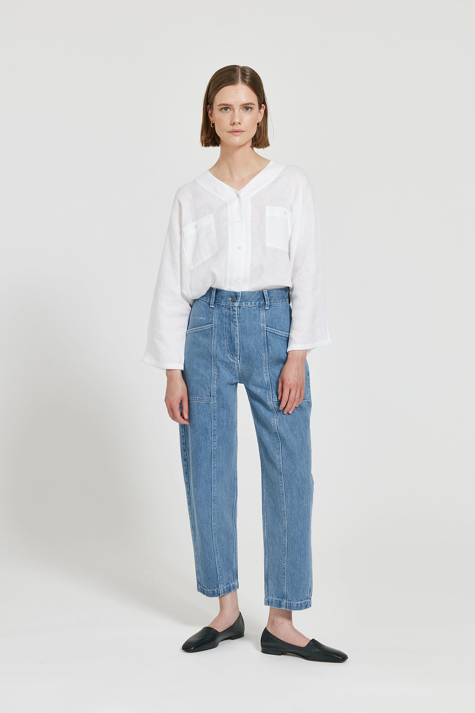 Alix Linneblus Med Pingvinärm - White