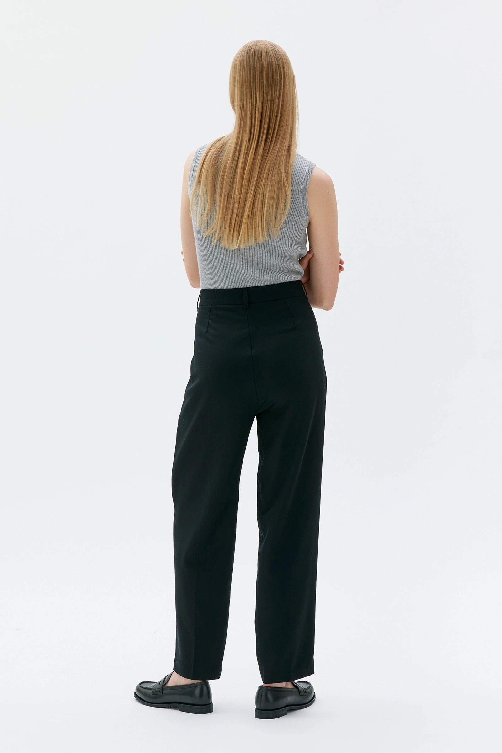 Mimi Tailored Wool Trousers - Black