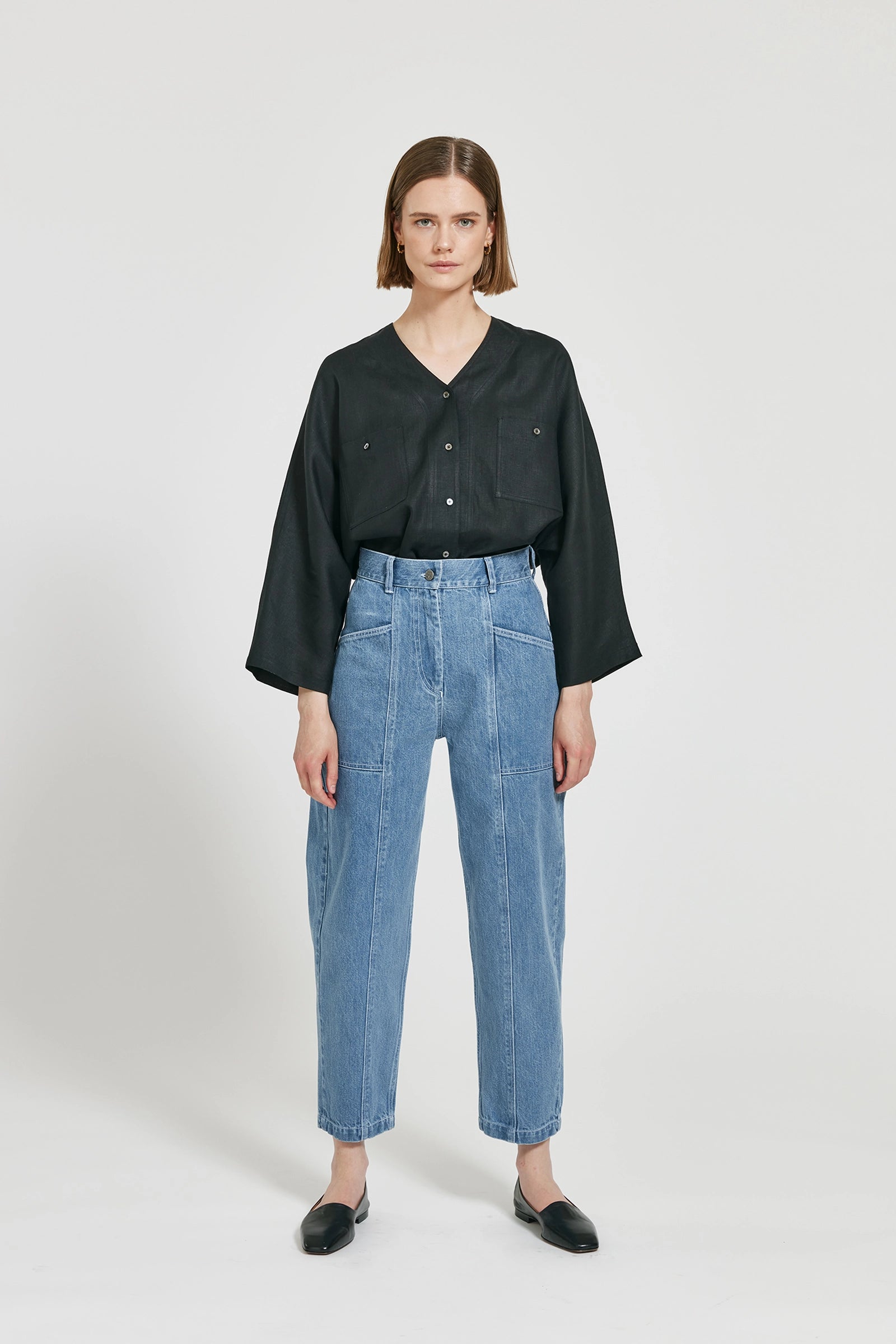 Lova Jeans Med Voluminös Passform - Bleached Indigo