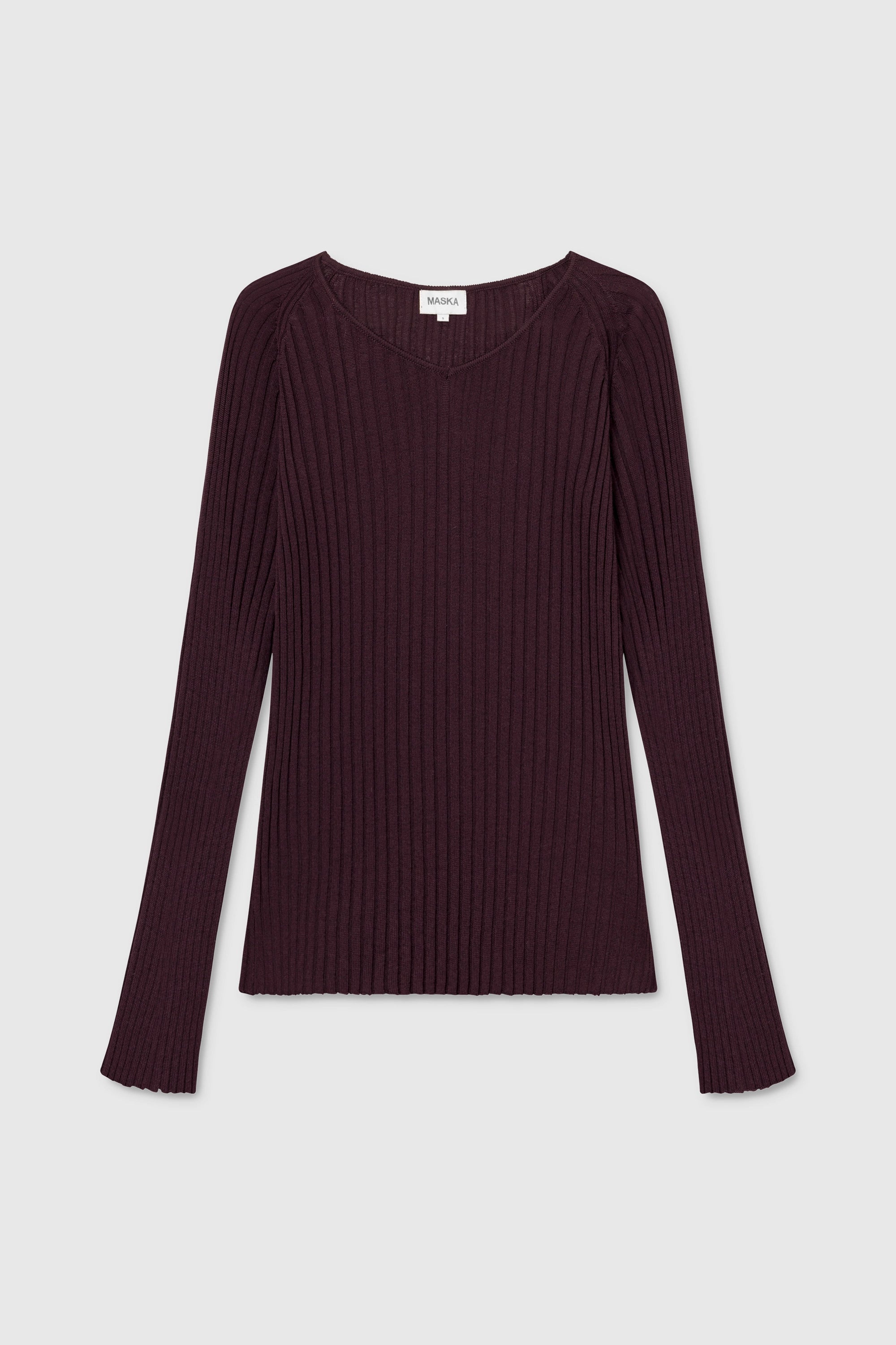 Hero Ribbed Fine Merino Wool Top - Red Noir