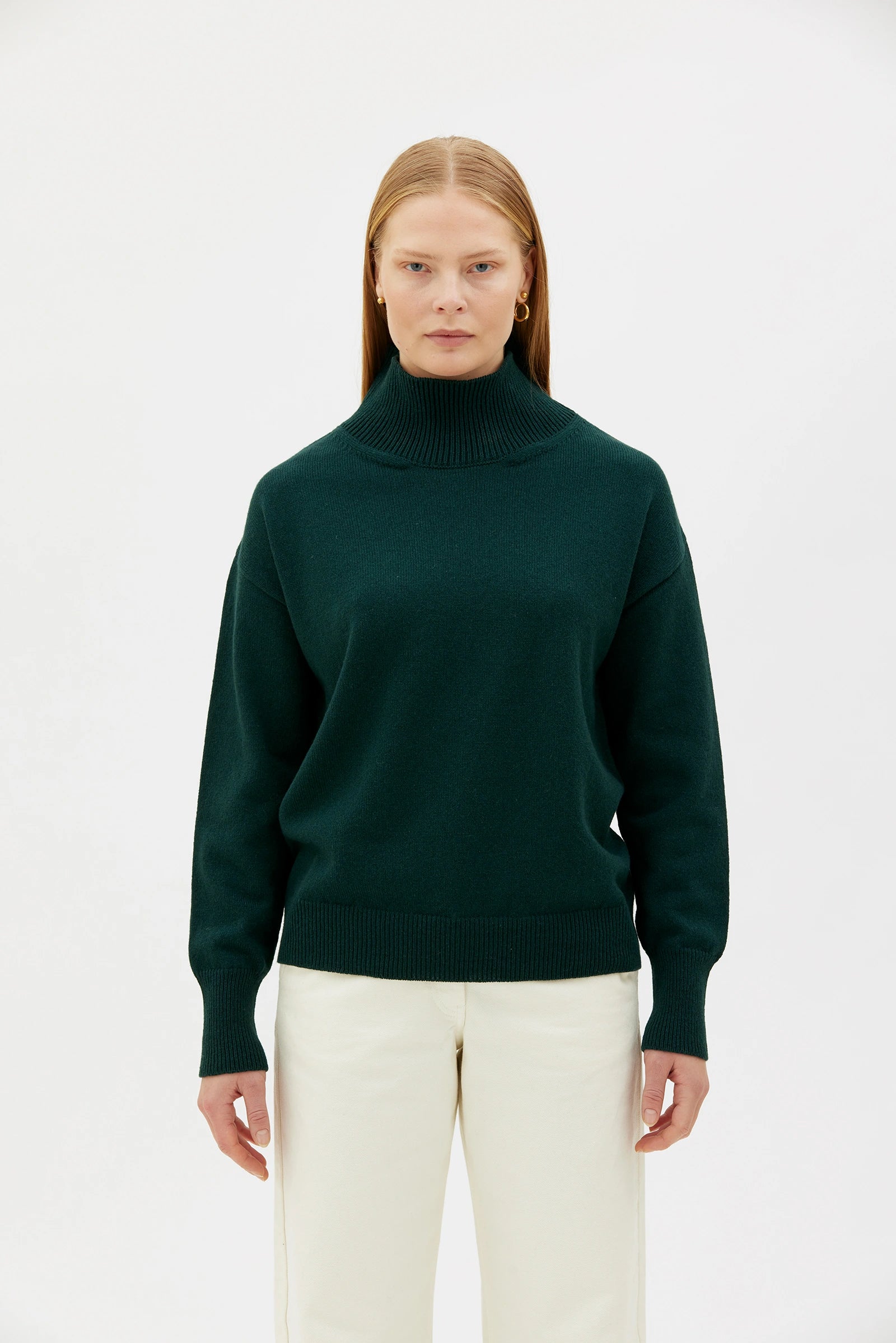 Nash Wool And Cashmere Turtleneck Sweater - Dark Pine Green