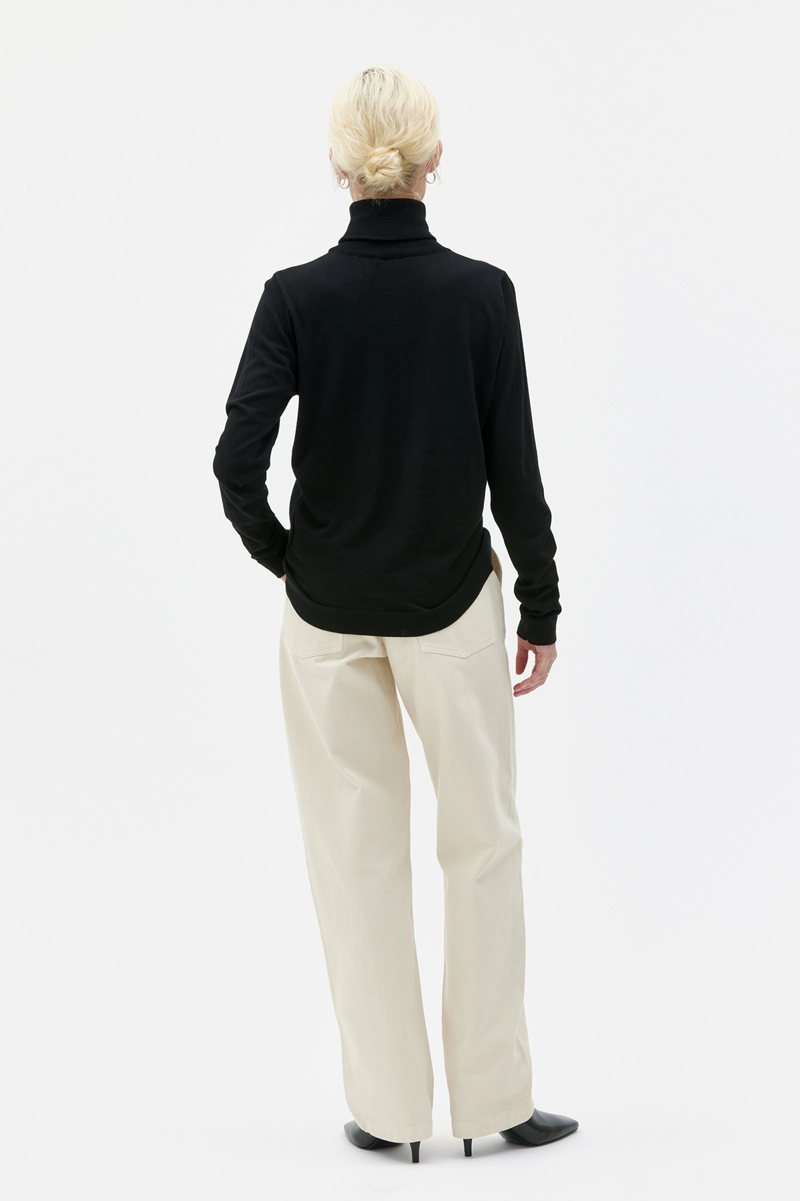 Eli Finstickad Polotröja - Black