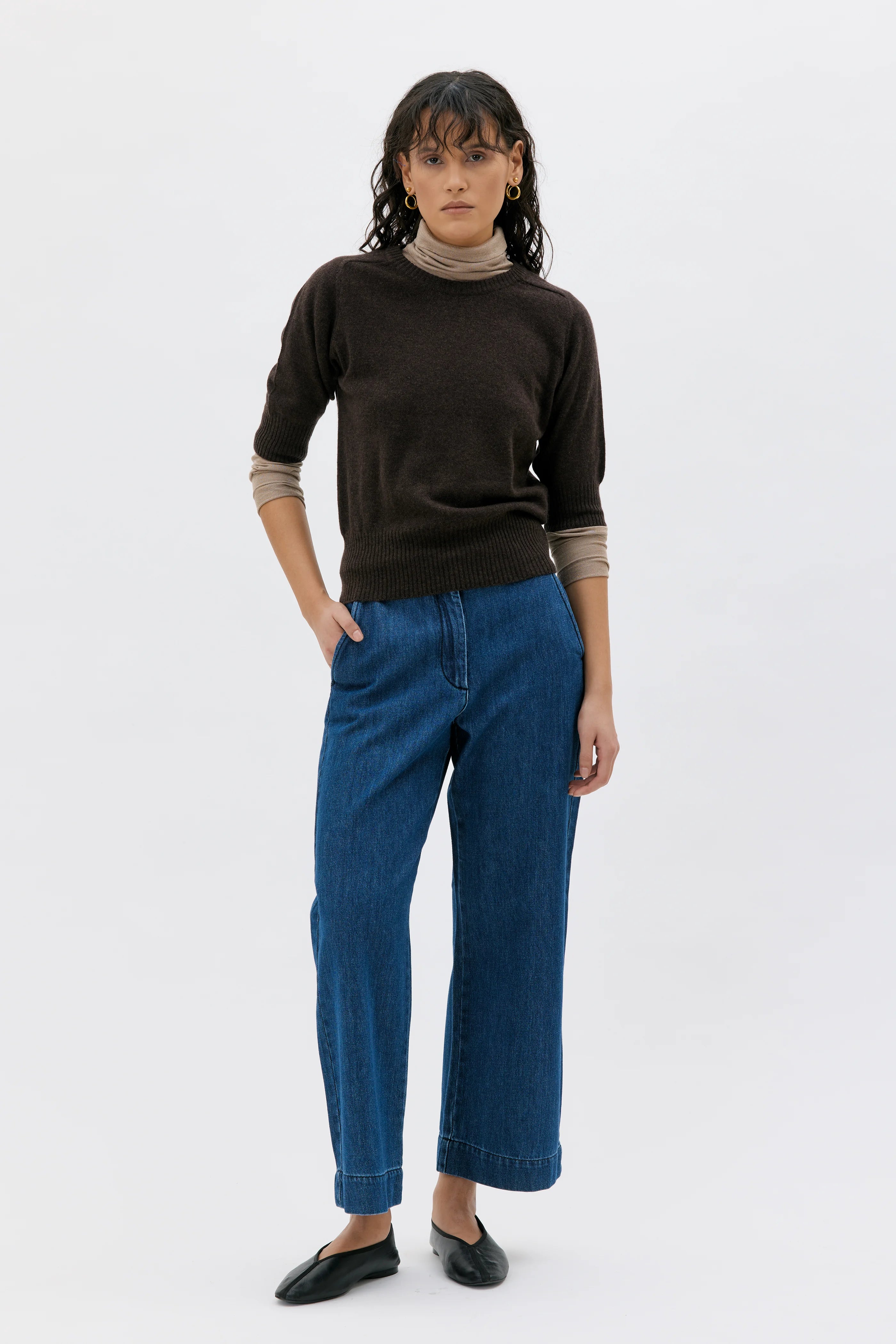 Ada Cashmere T-shirt - Dark Brown