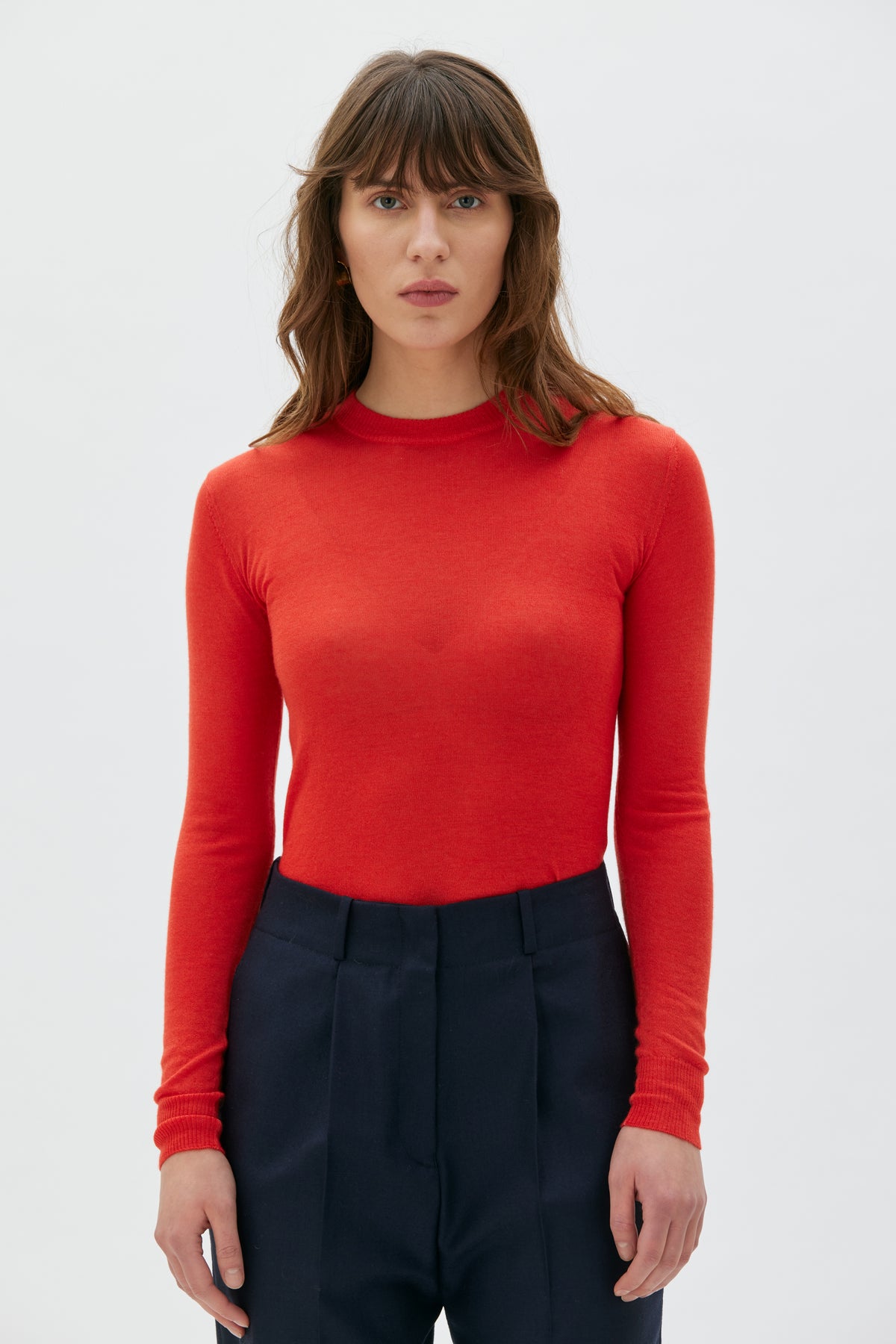 Adella Långärmad Kashmirtopp - 15 Tomato Red