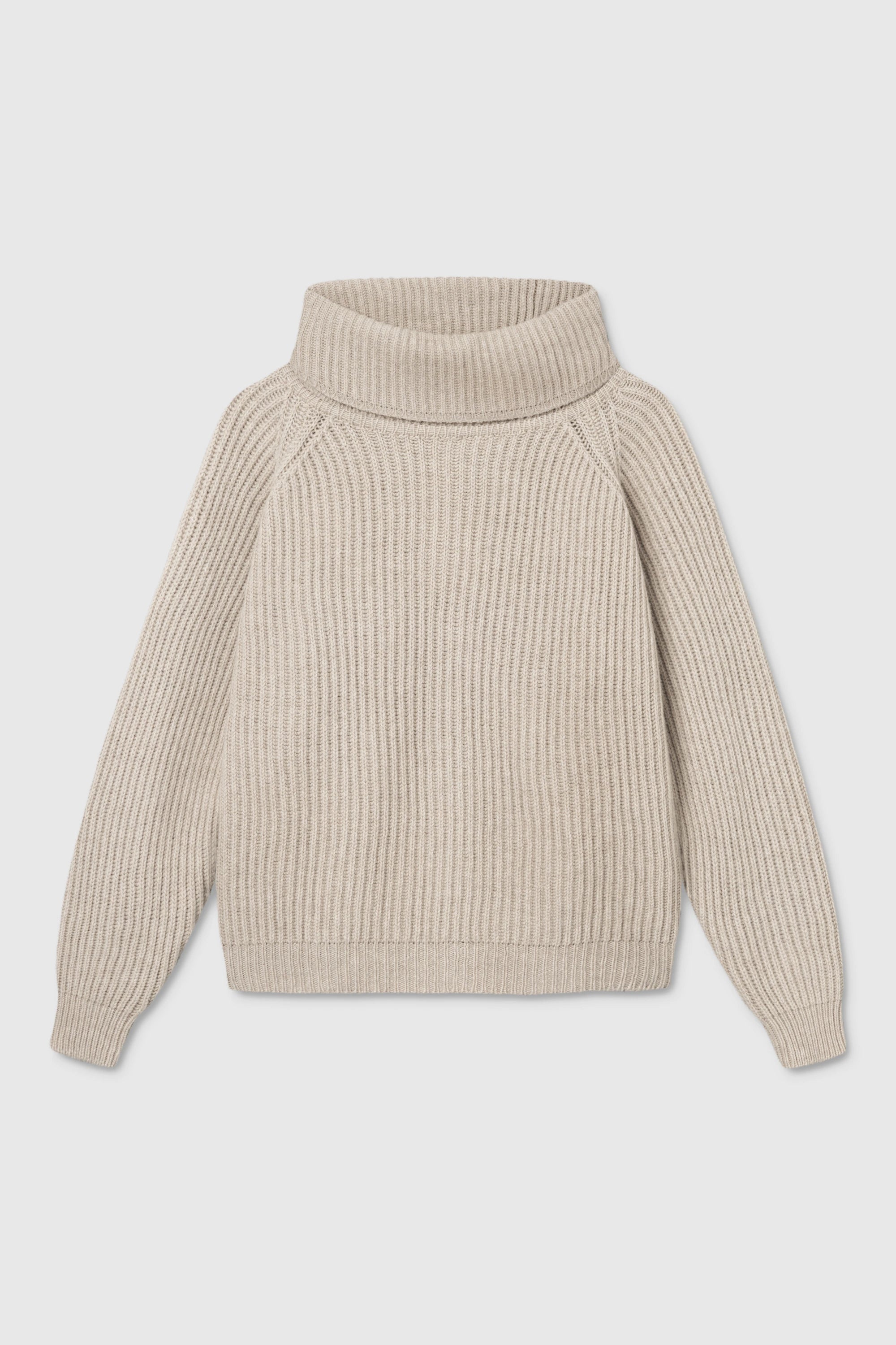 Della Kashmir Och Ulltröja Med Stor Krage - Oat Beige