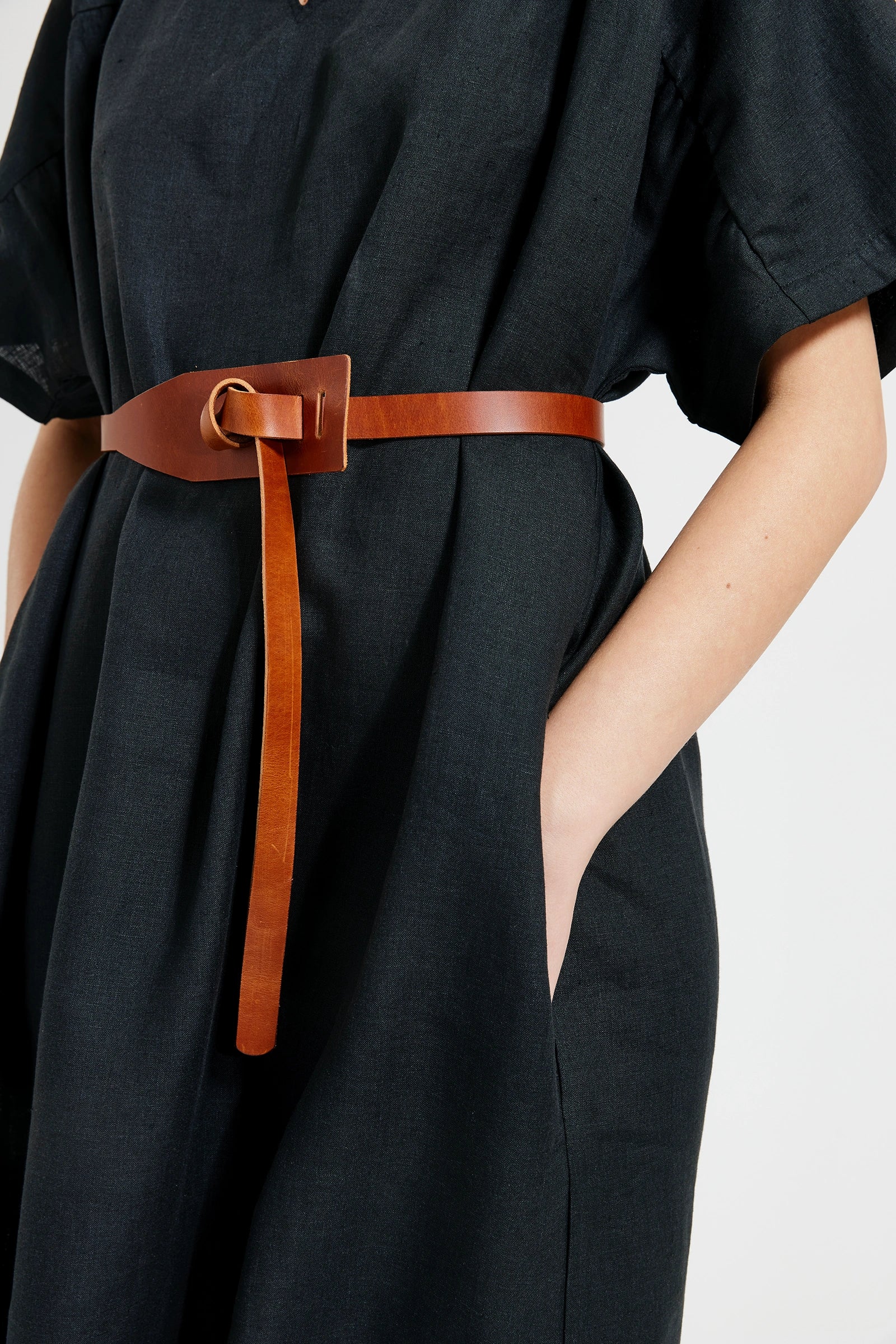 Drew No Buckle Bälte - Cognac