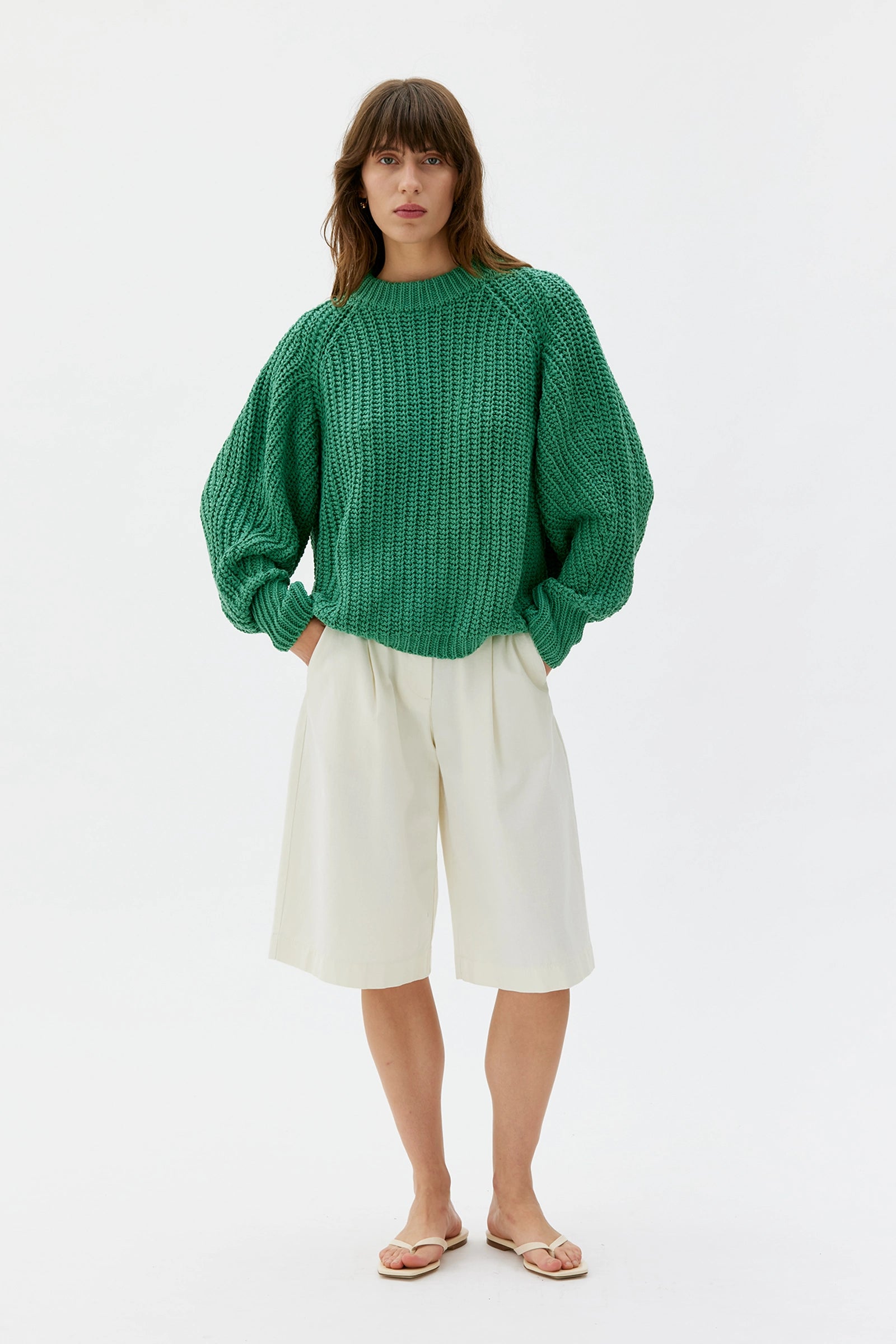 Lark Chunky Organic Cotton Sweater – Mint