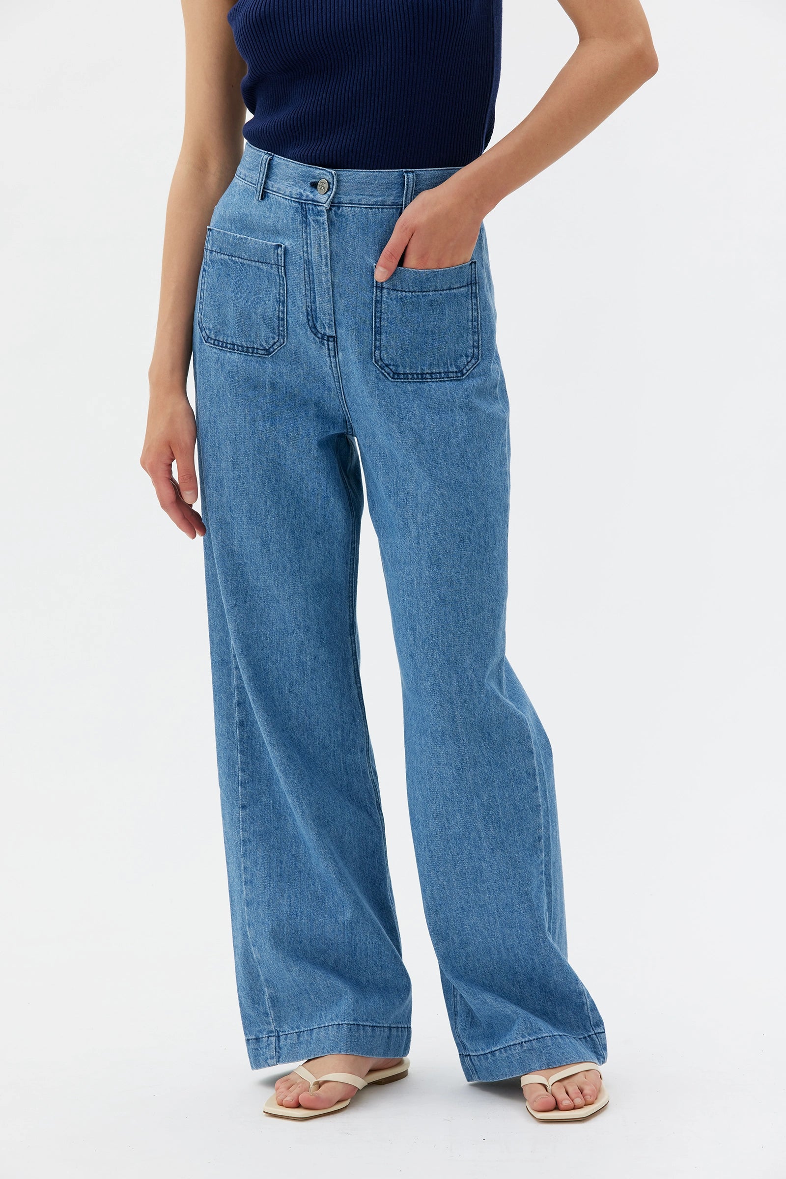 Miza Raka Jeans I Ekologisk Bomull Och Hampa - Light Indigo