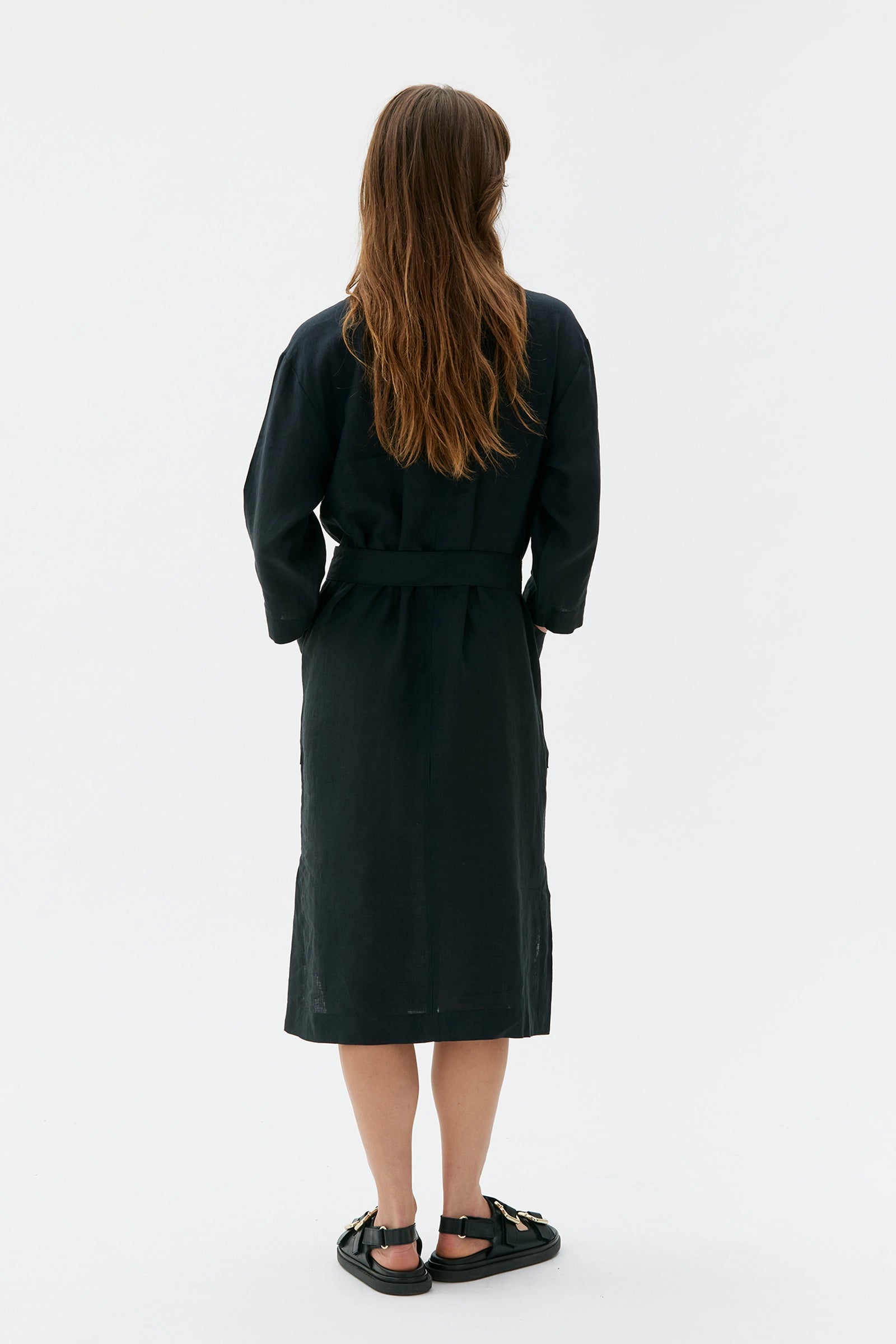 Opal Linen Dress - Black