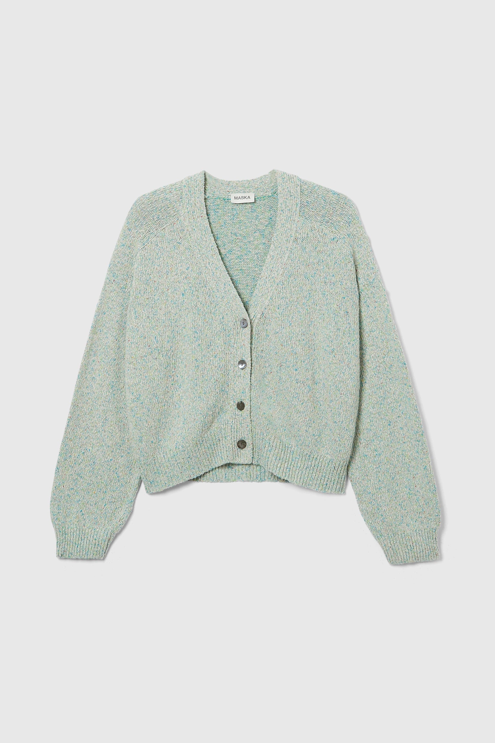 Ralita Chunky Cotton Linen Silk Cardigan – Mint Speckled