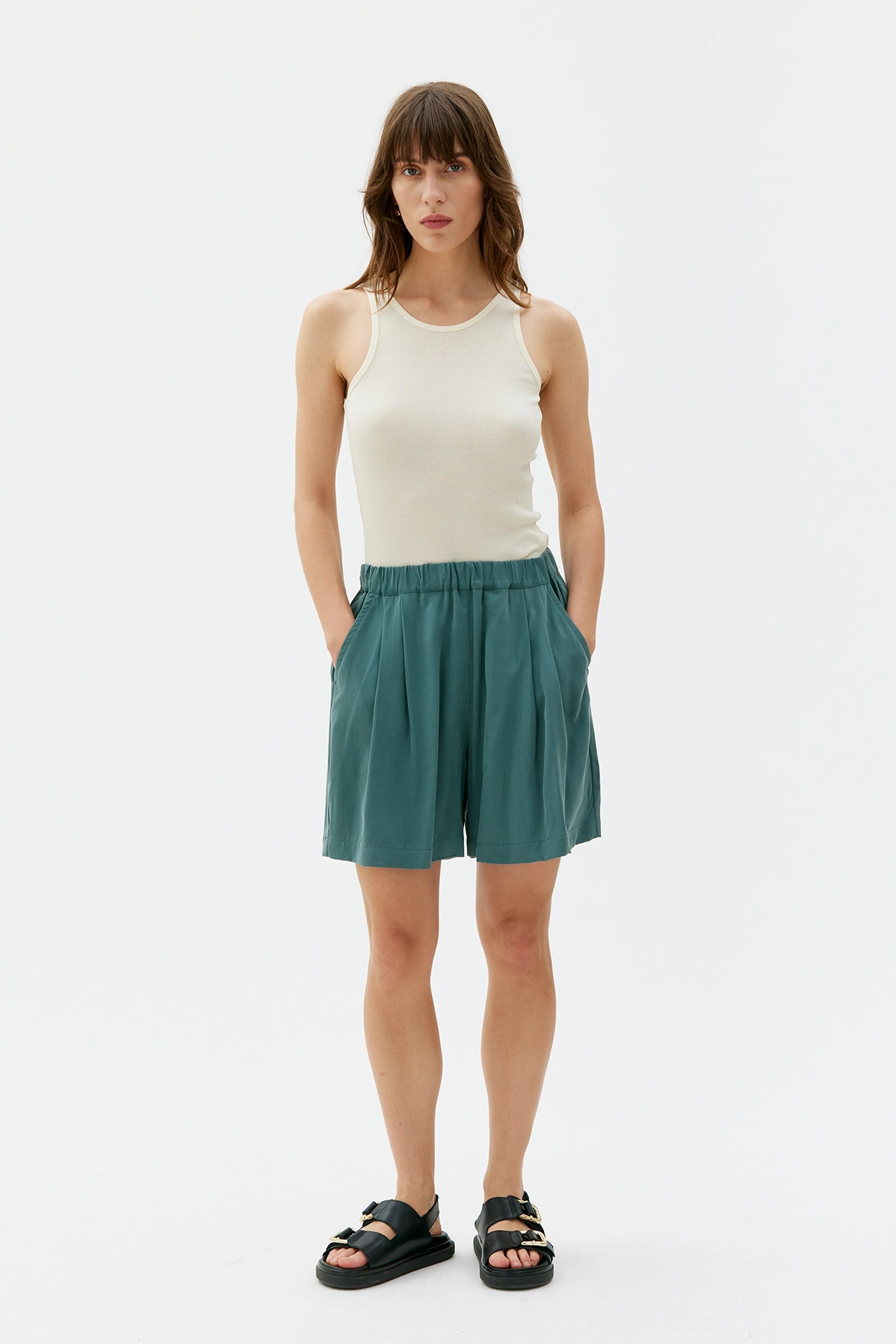 Sira Shorts I Tencel - Lagoon Green