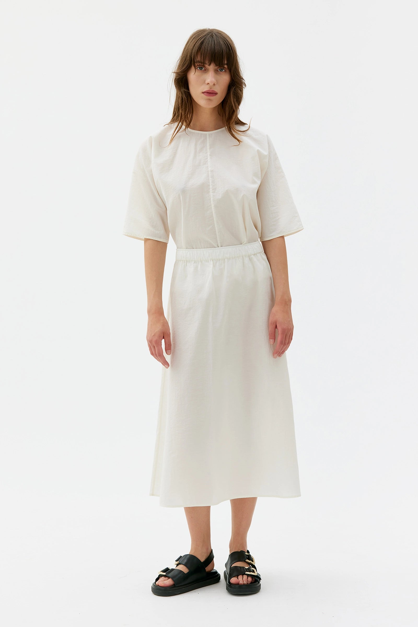 Tai Textured Blouse – Cream White