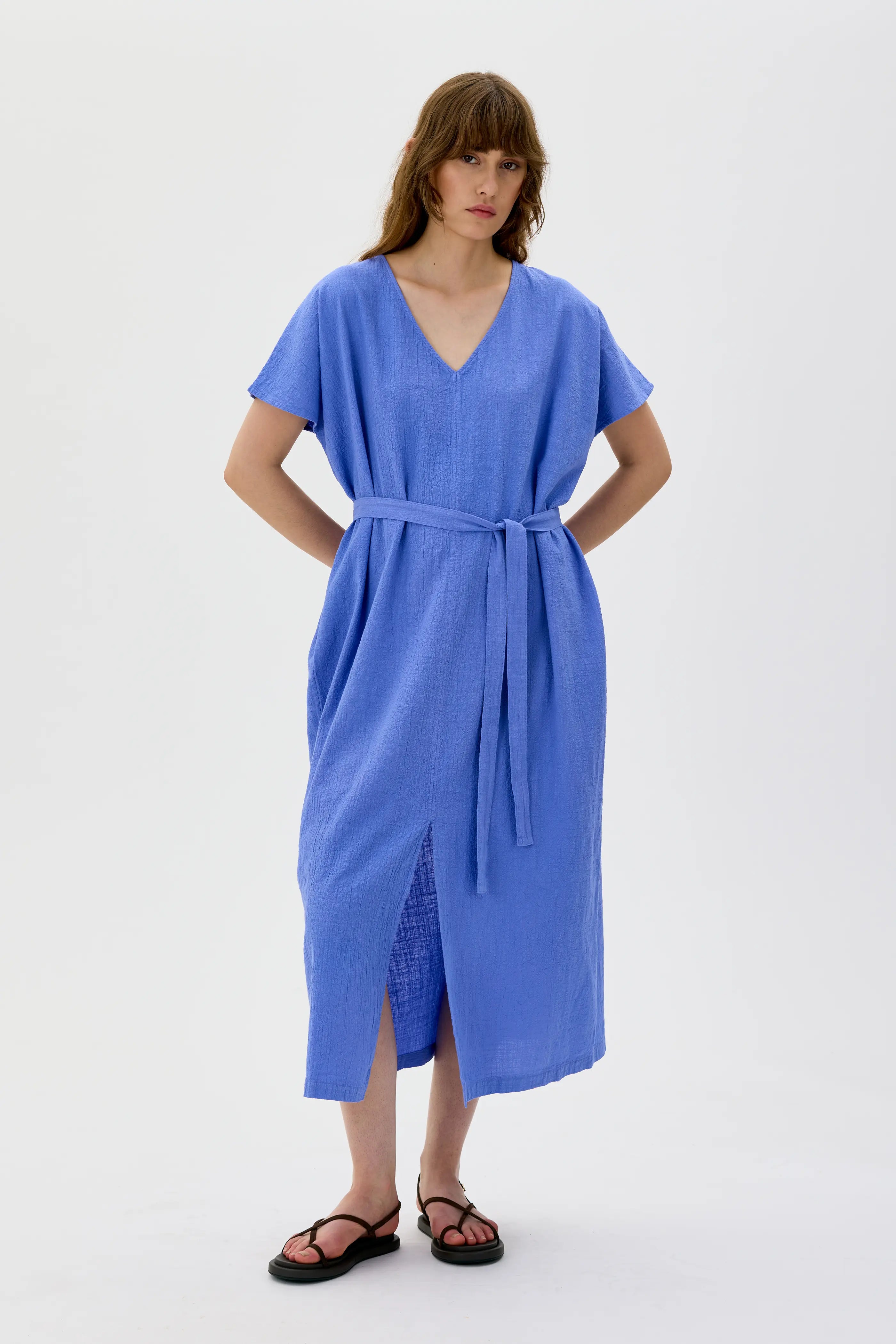 Alisa Organic Cotton Dress - Flax Blue
Alisa klänning i ekologisk bomull - blå