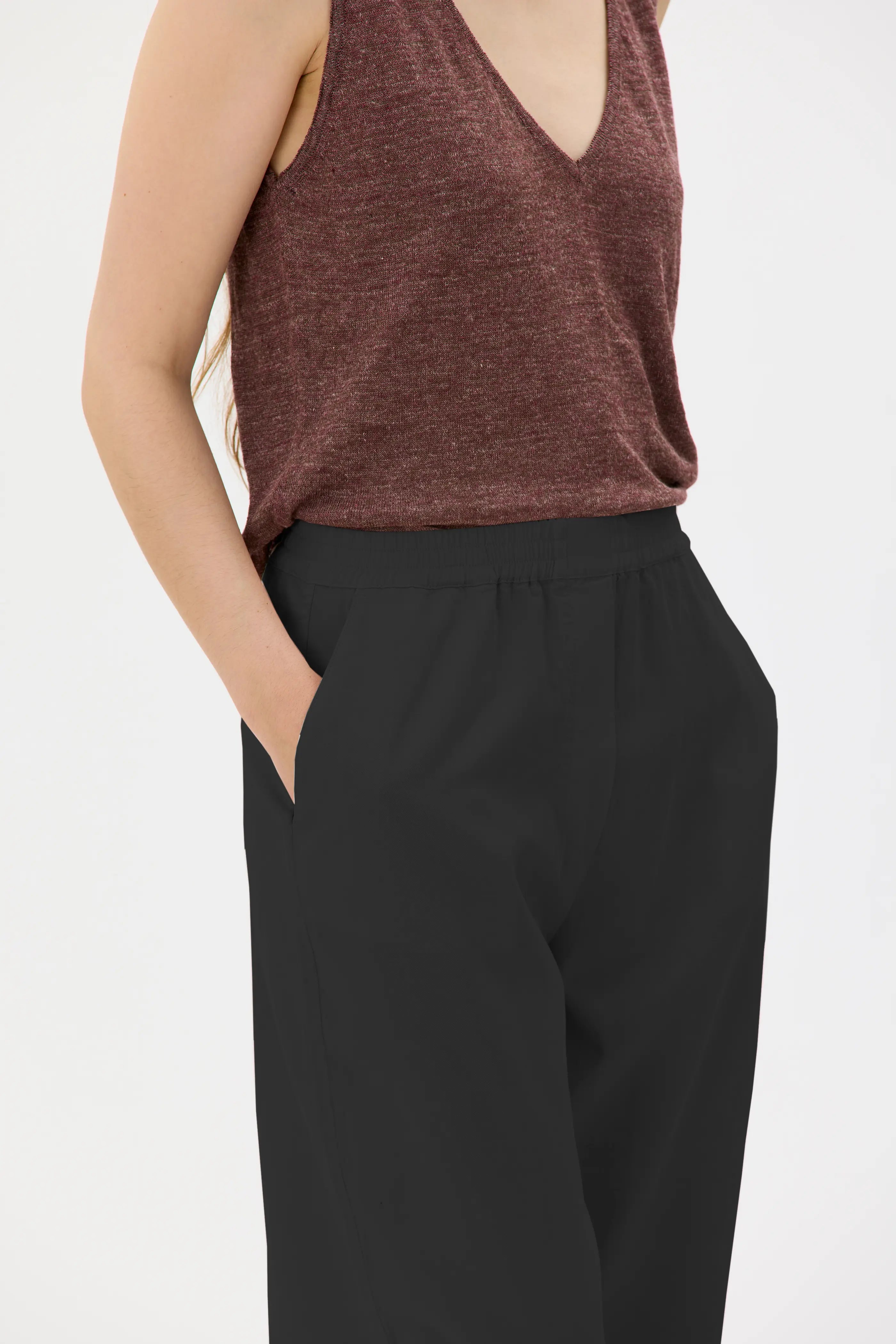 Essi Tencel Organic Cotton Linen Trousers - Black