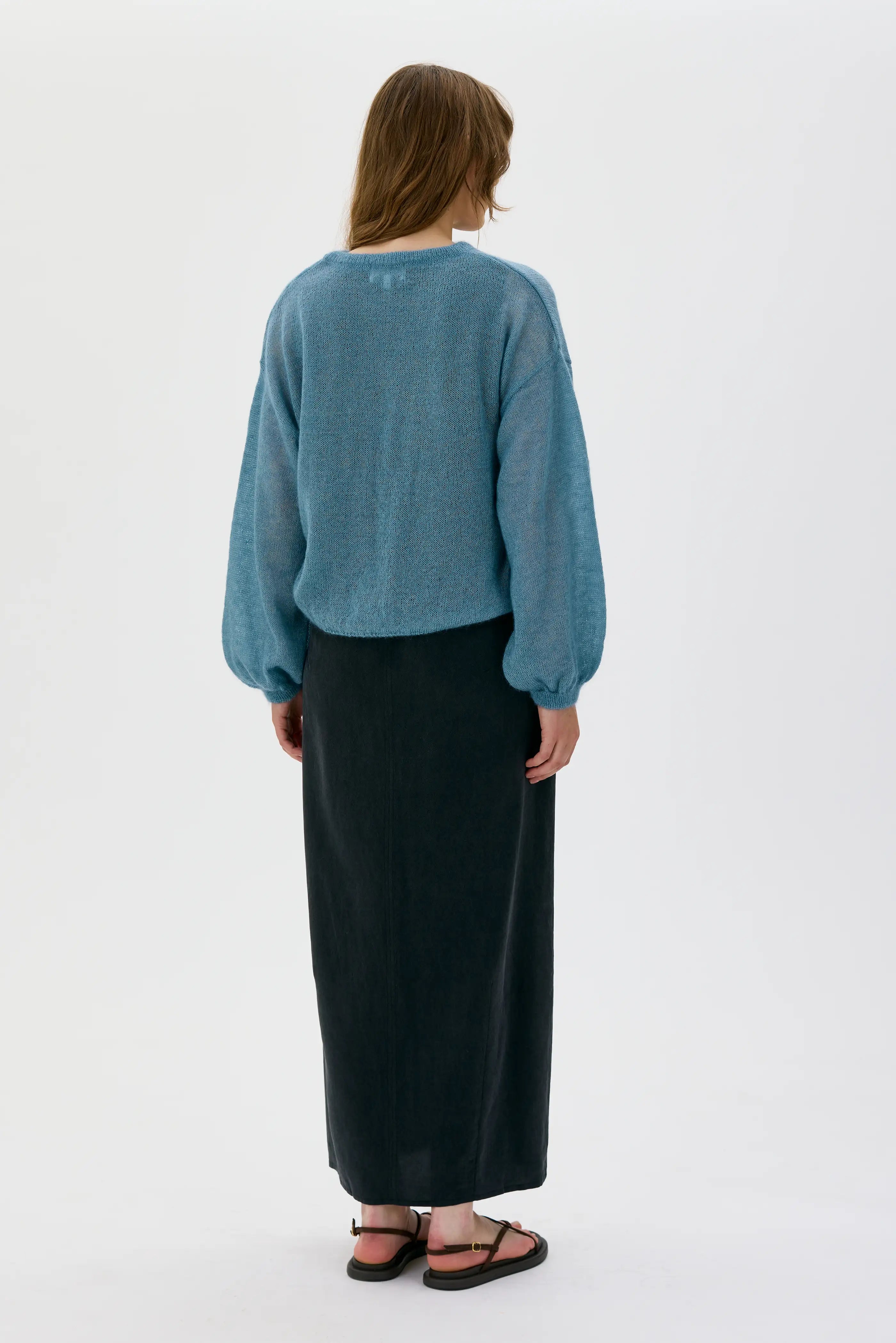 Karo Wide Sleeve Light Silk Mohair Sweater - Spear Mint Green
Karo Vidärmad Lätt Siden-mohairtröja - Mintgrön