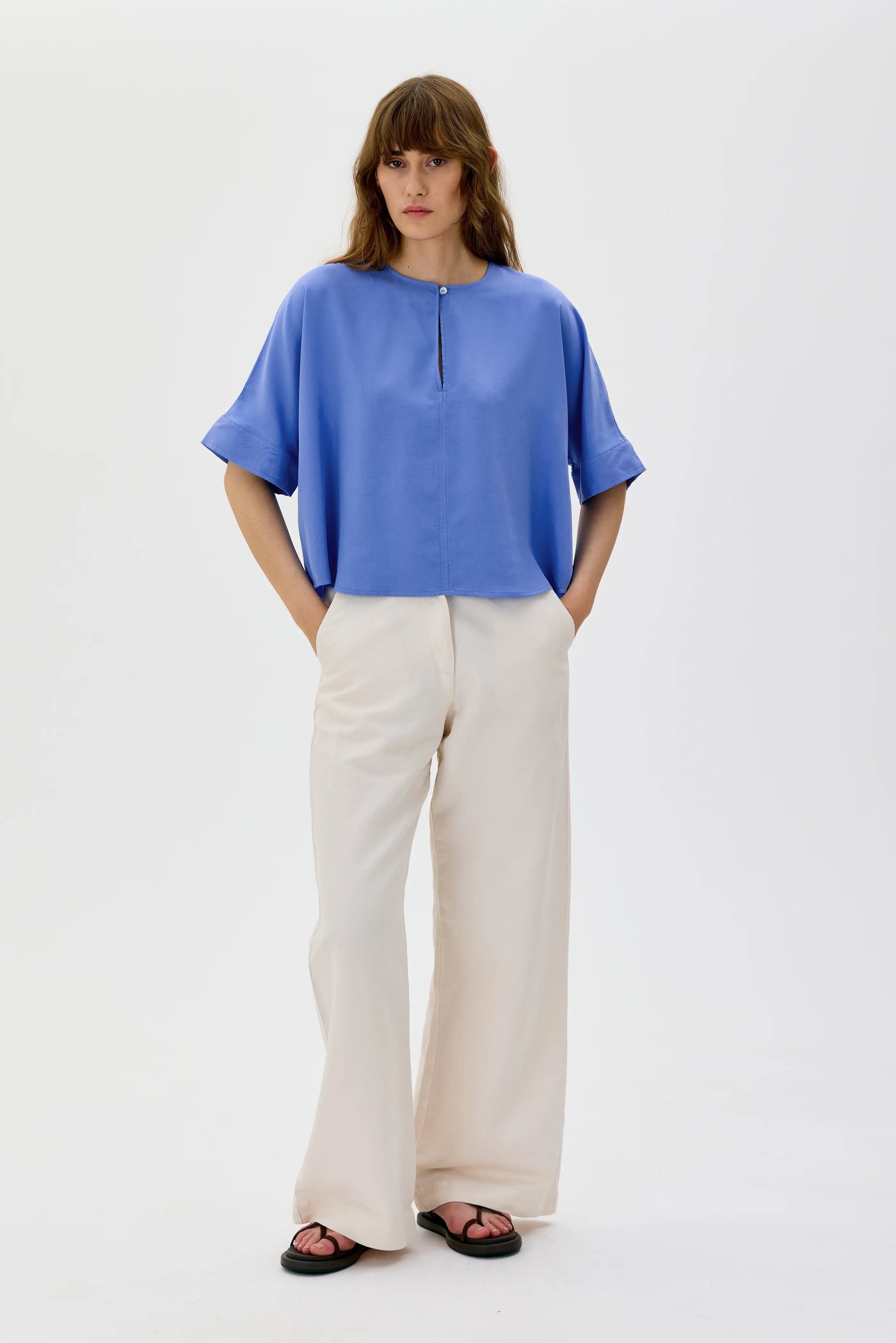 Liko Tencel Topp - Flax Blue