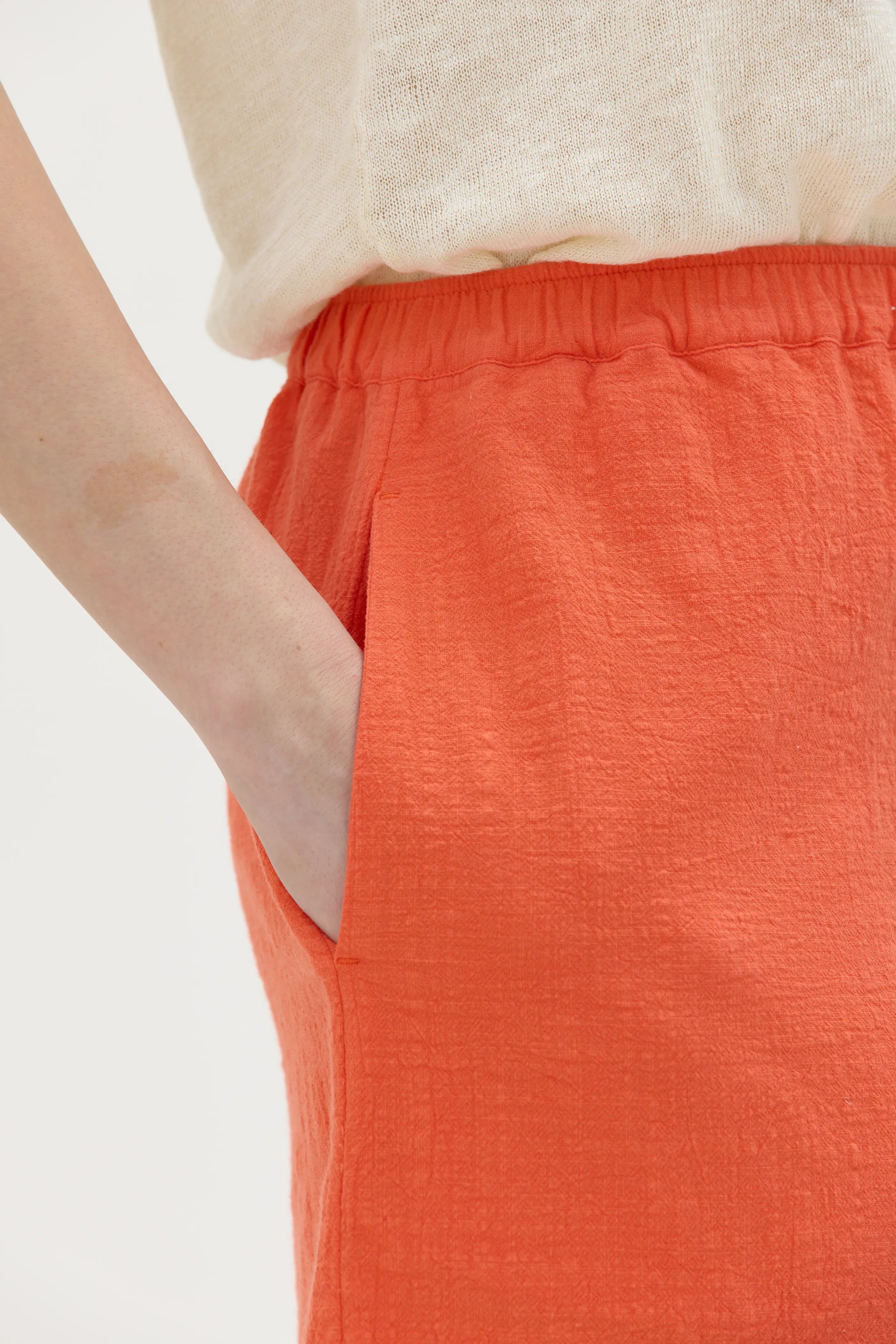 Lipa Organic Cotton Shorts - Tomato Red