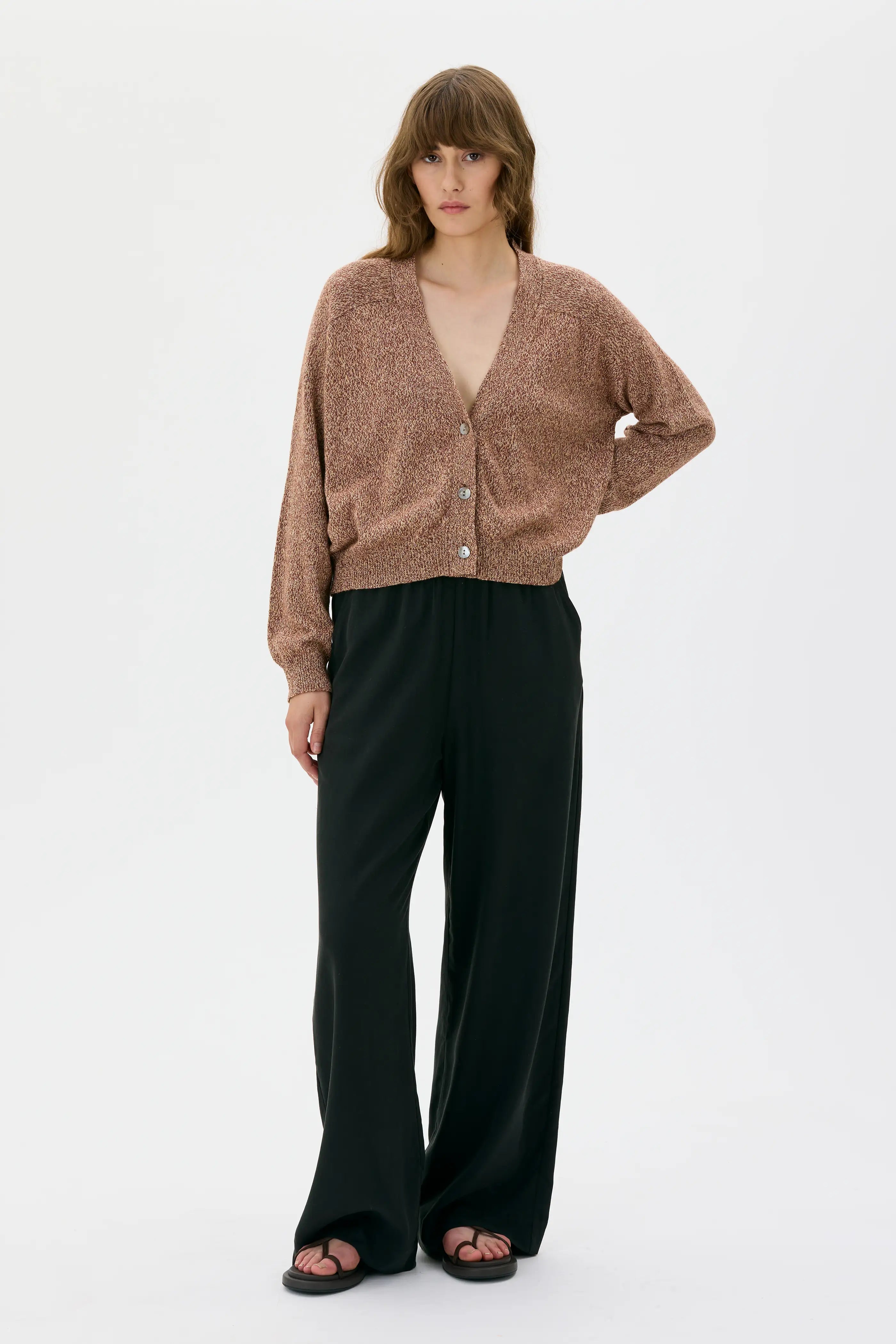 Lita Organic Cotton Linen Cardigan - Hickory Mouliné
Lita kofta i ekologisk bomull och linne - Hickory Mouliné
