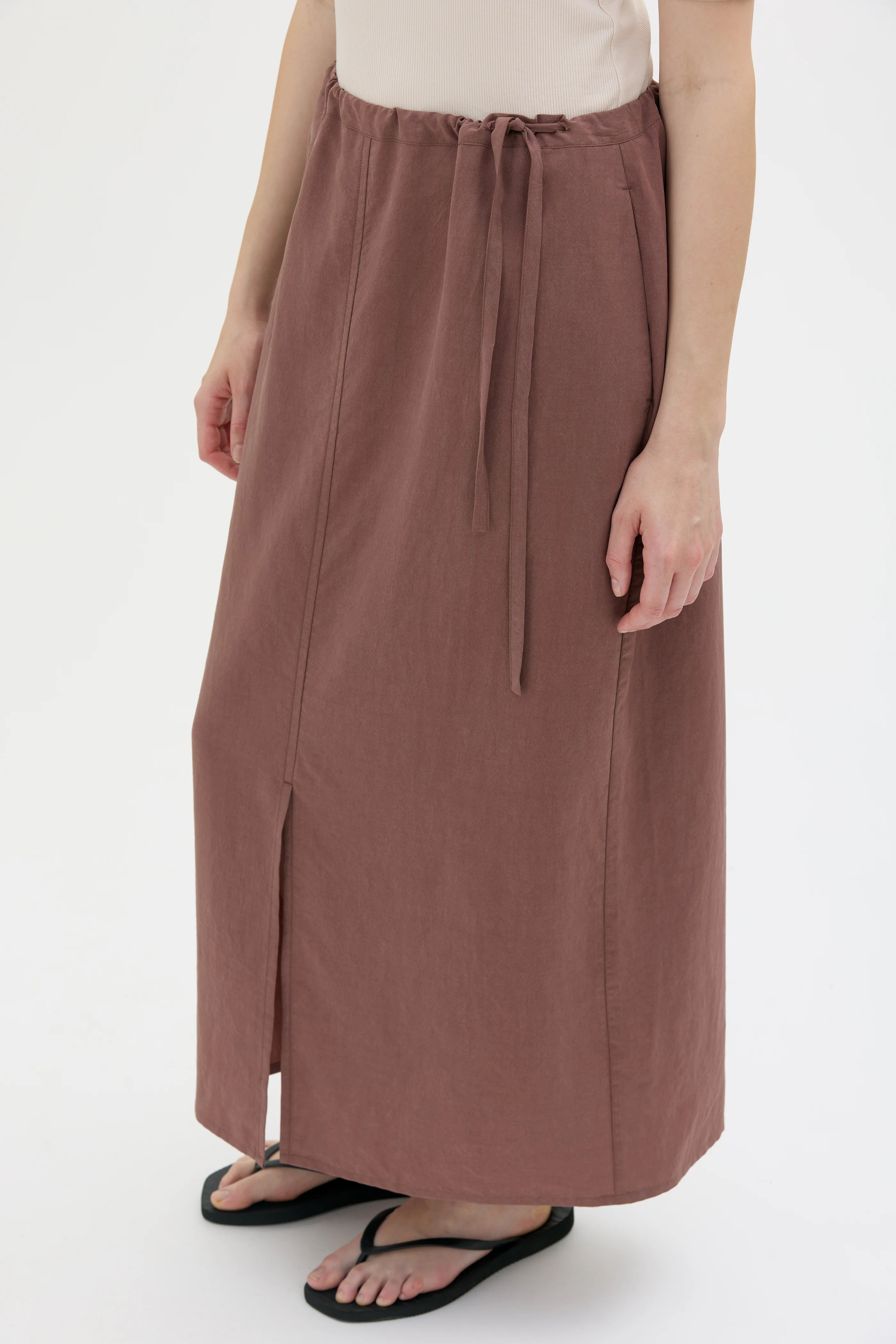 Rhea Kjol I Tencel - Hickory