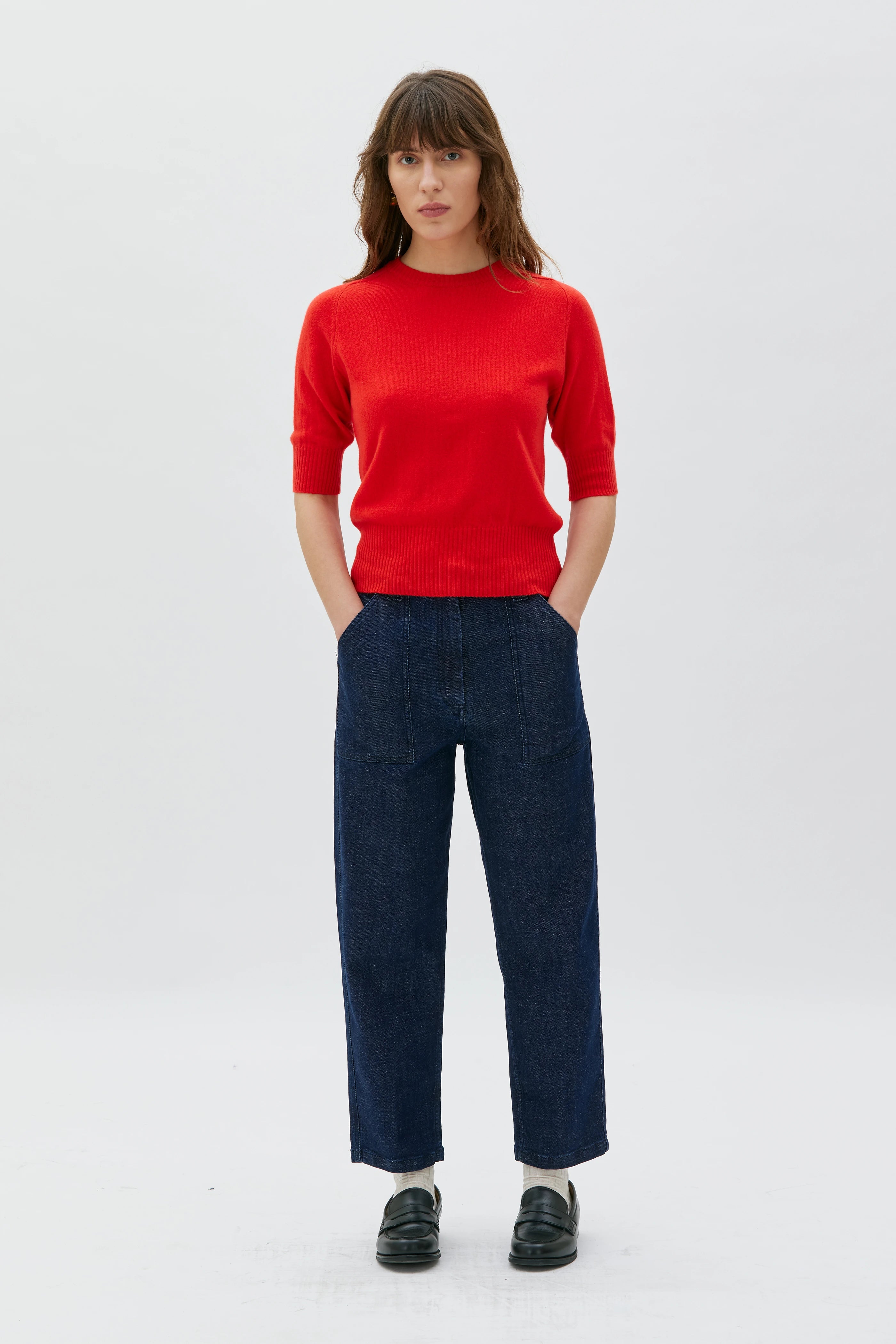 Ada Cashmere T-shirt - Poppy Red