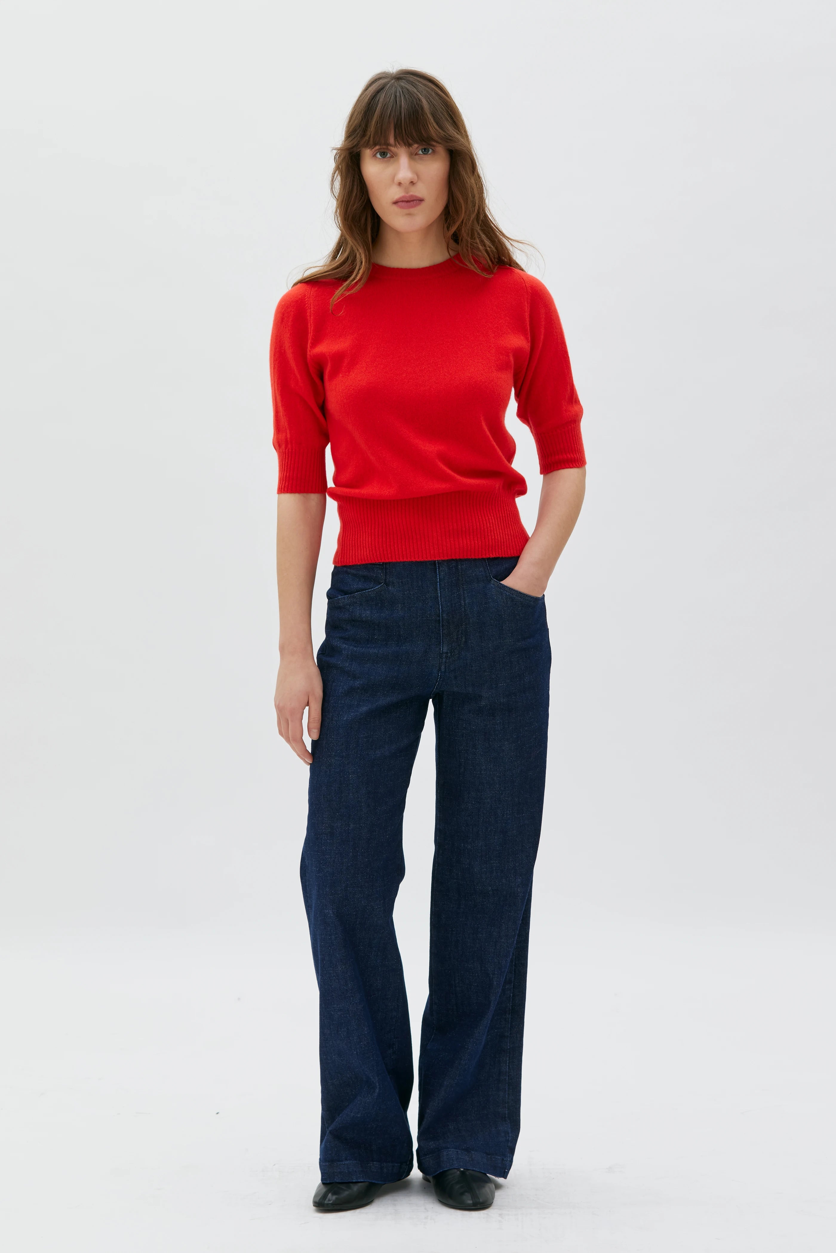 Ada Kortärmad Tröja I Kashmir - Poppy Red