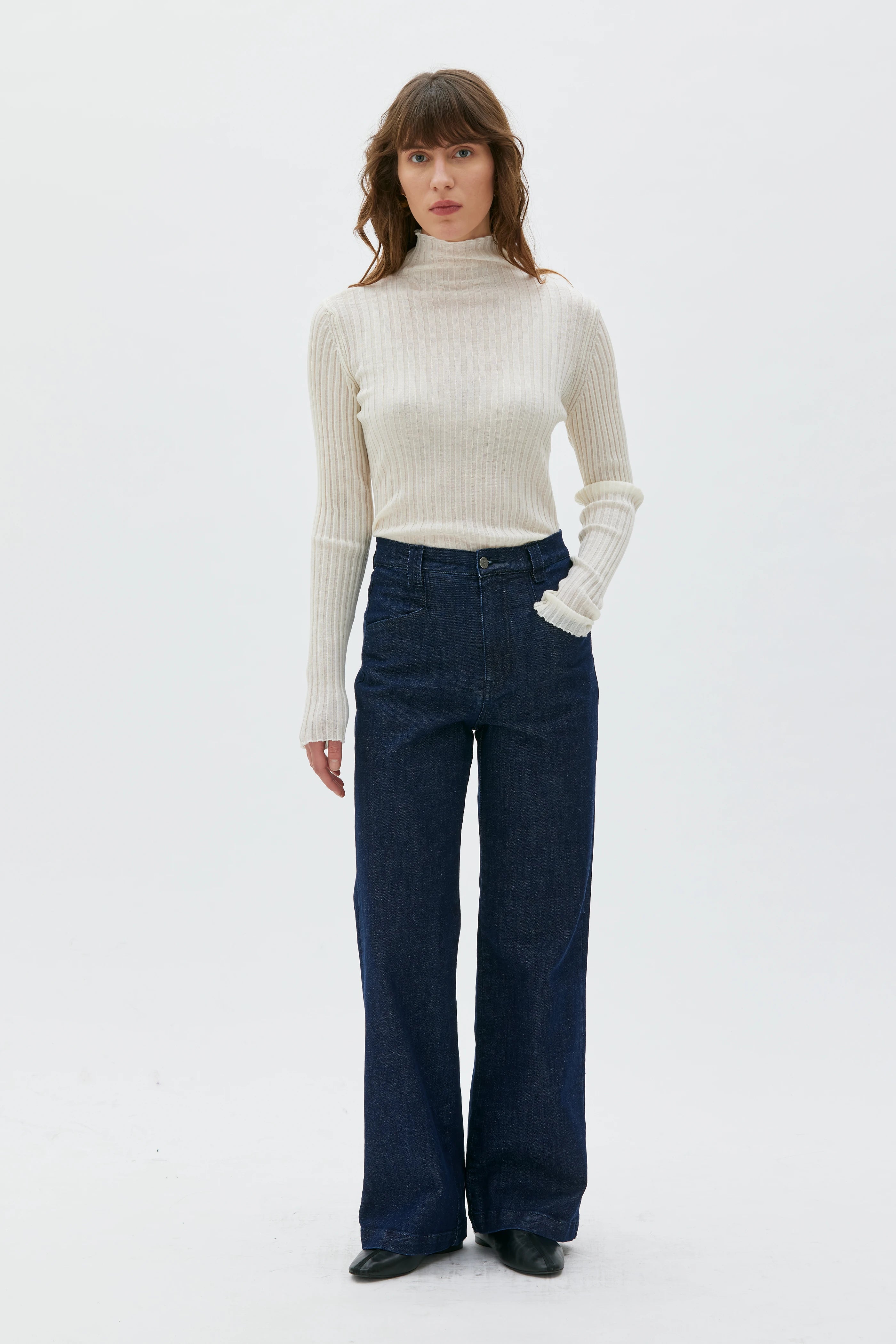 Saira Jeans Med Hög Midja - Indigo 