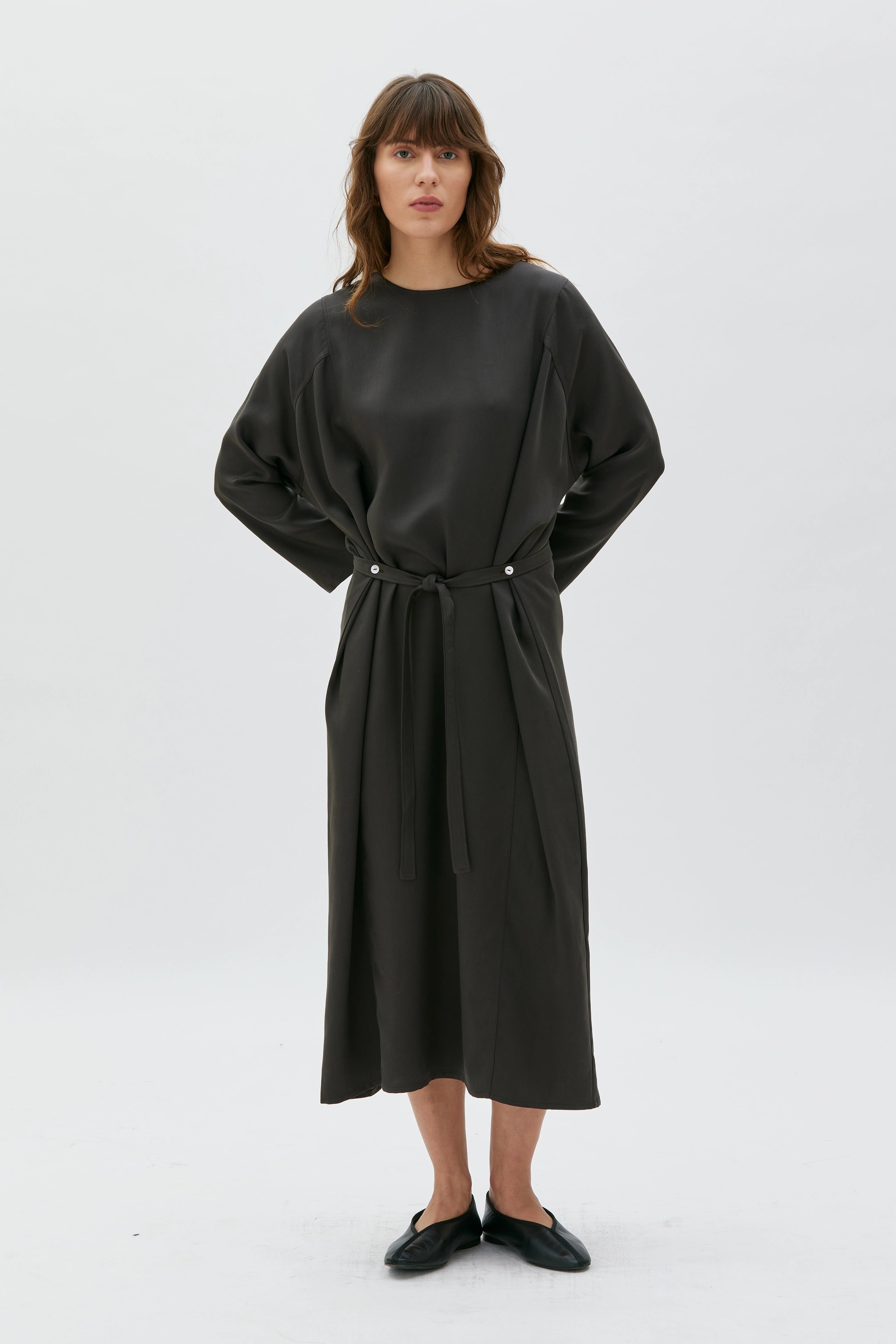 Gati Tencel Twill Dress - Shiitake Brown
