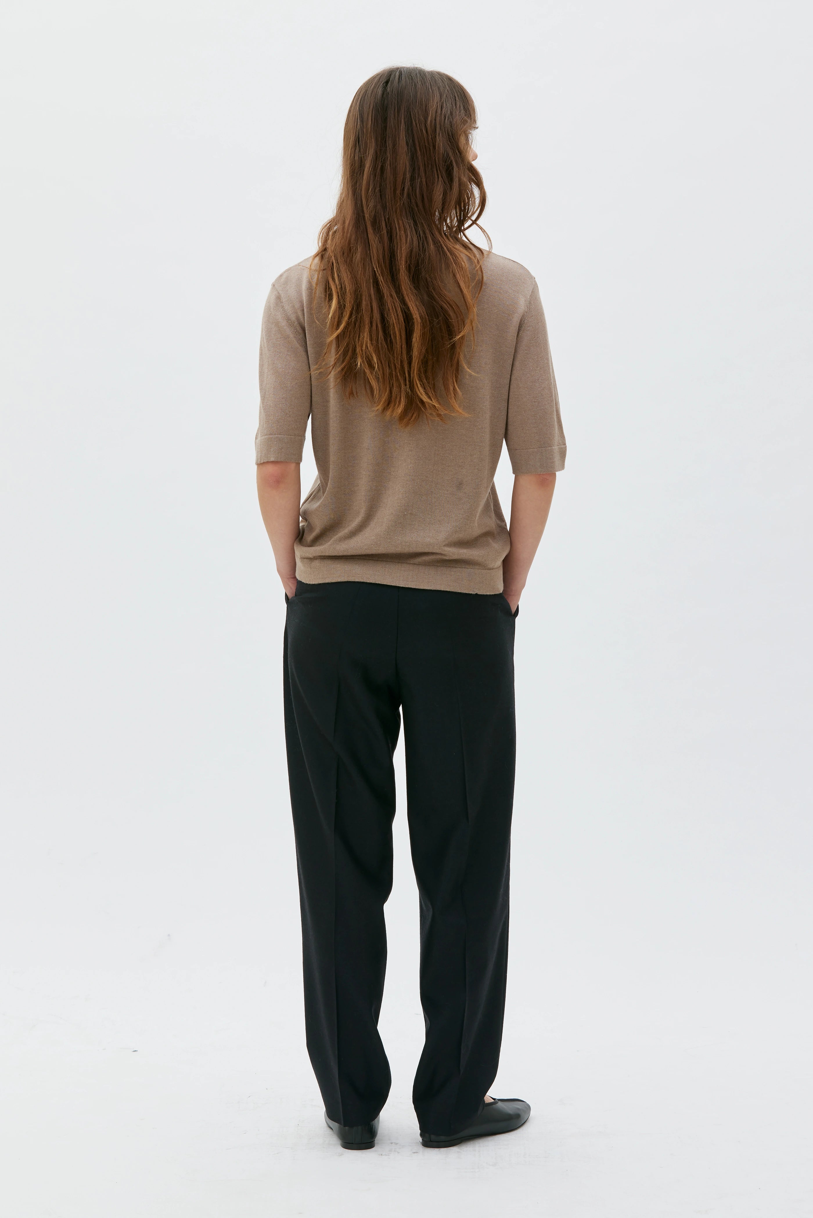 Helli Cashmere Silk T-shirt - Taupe