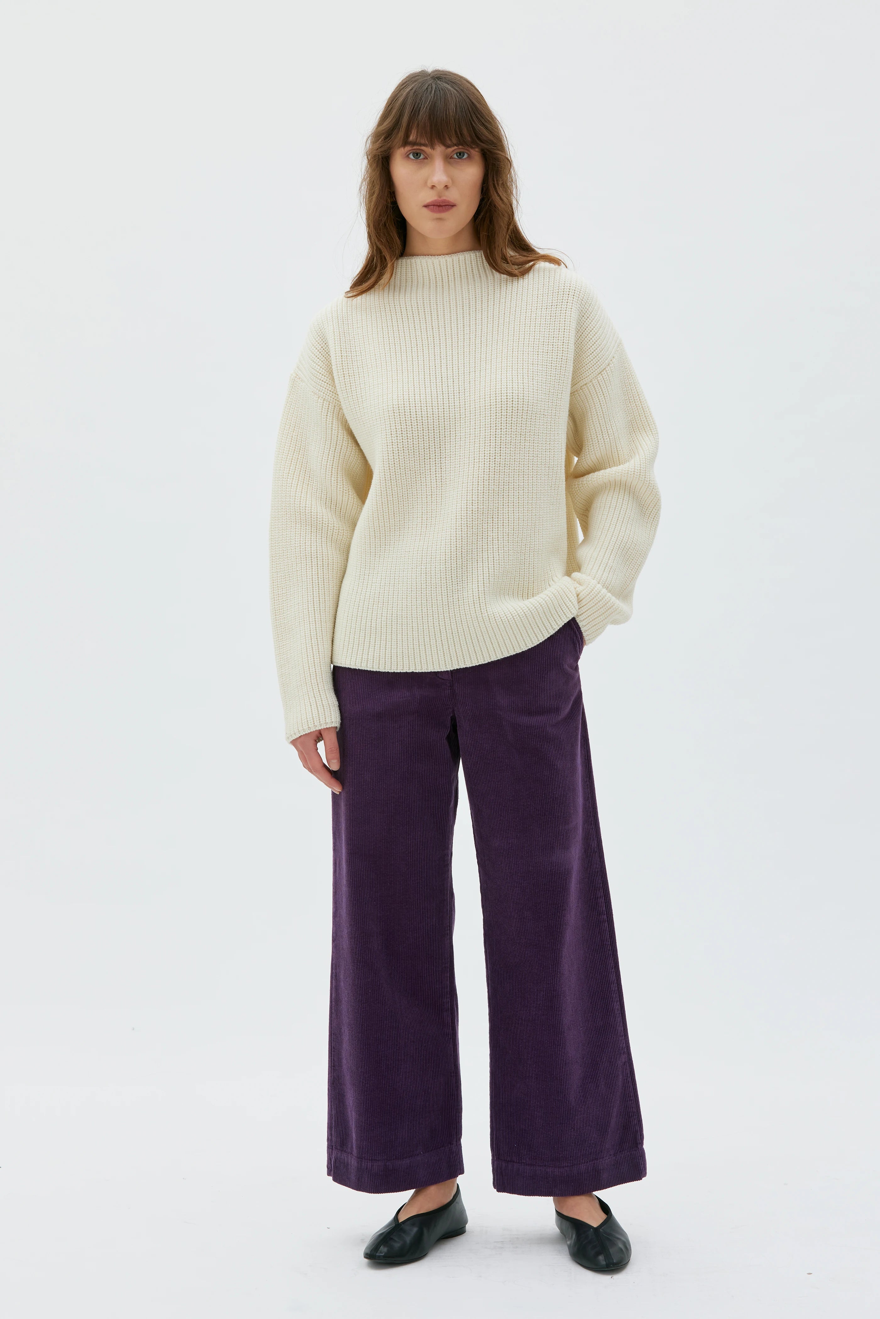 Lail Croppad Byxa I Manchester - Elderberry