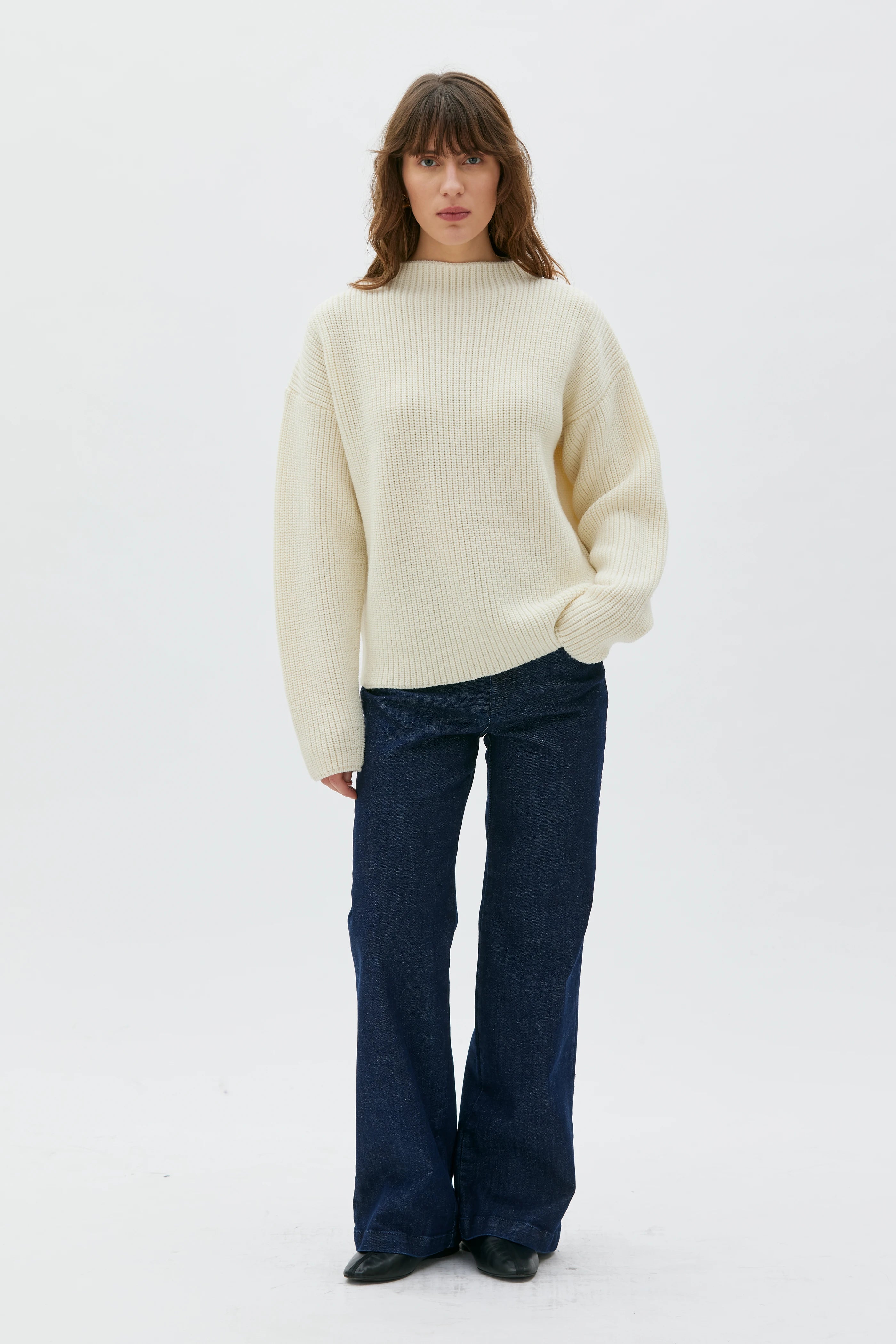 Mauri Rustic Wool Sweater - Off White