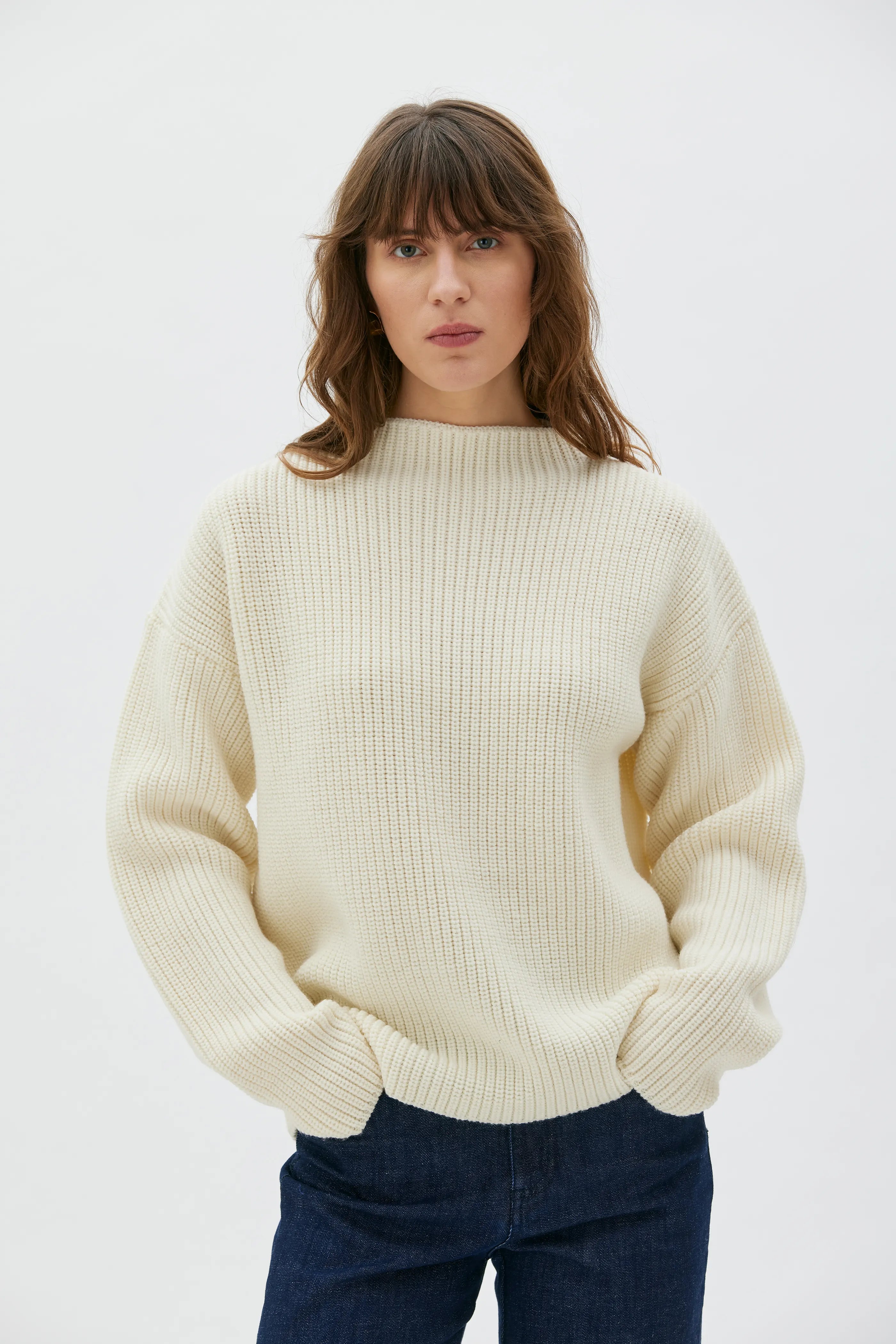 Mauri Rustic Wool Sweater - Off White