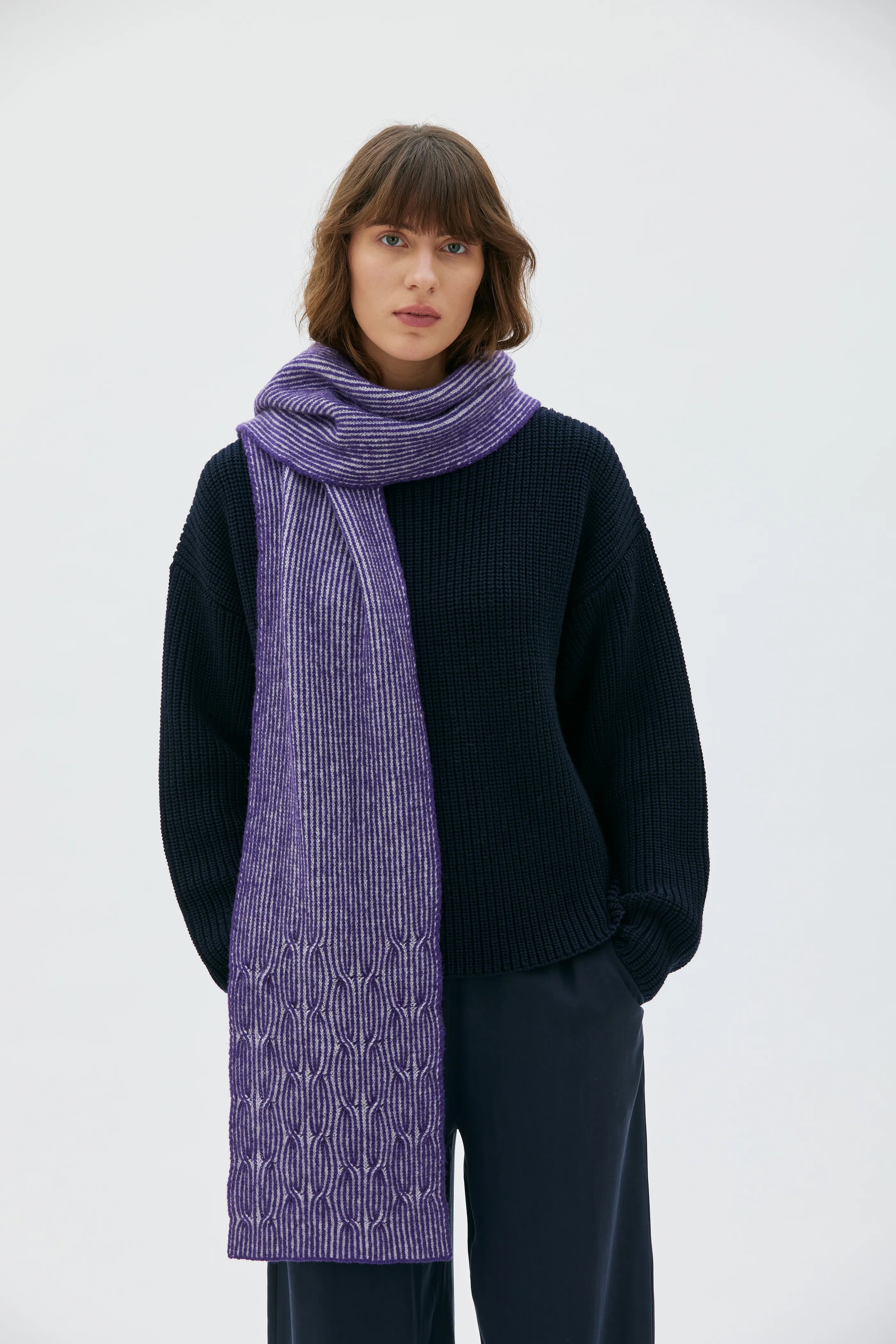 Tibo Lambswool Scarf - Lilac Bicolour