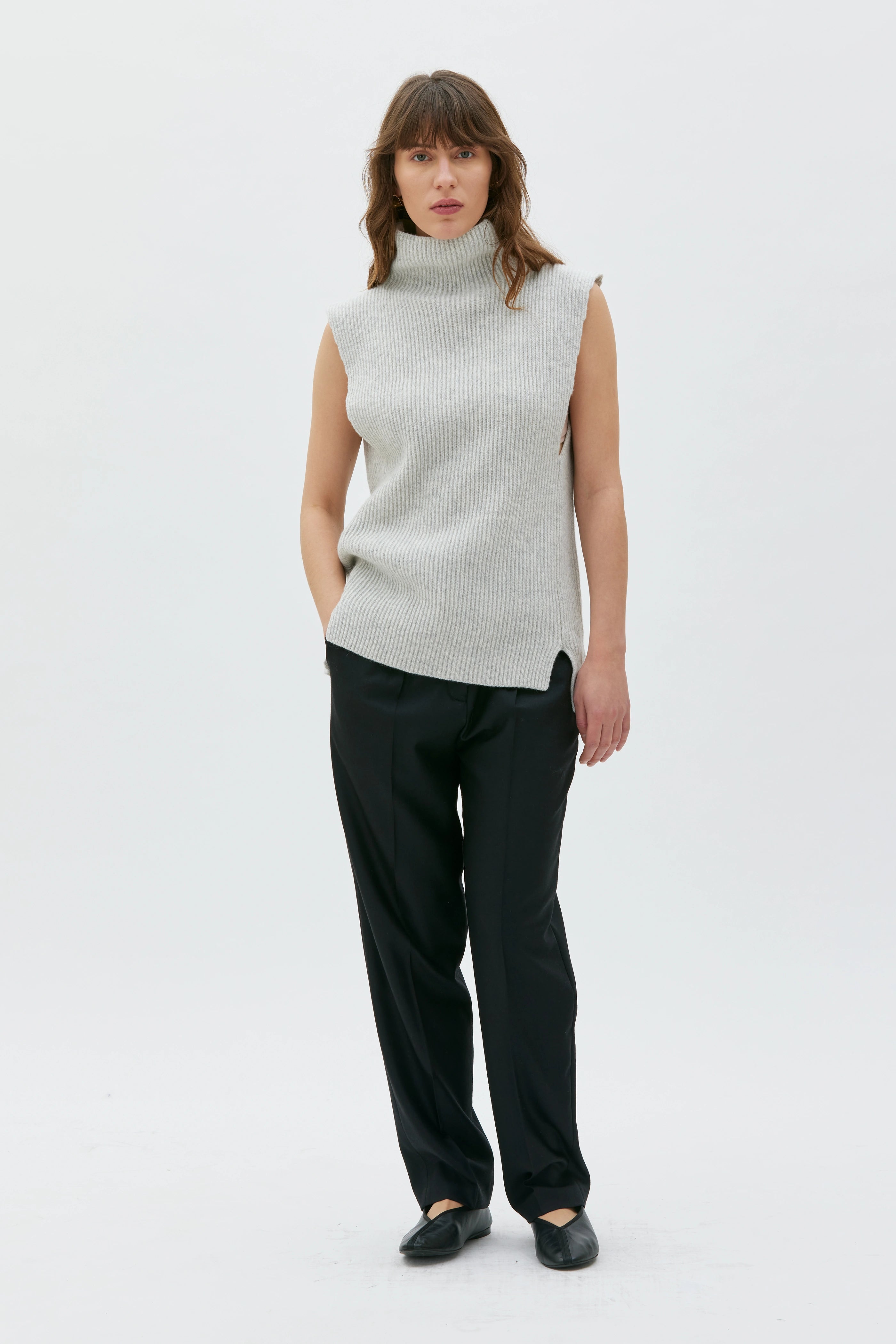 Vani Väst I Lammull - Light Grey