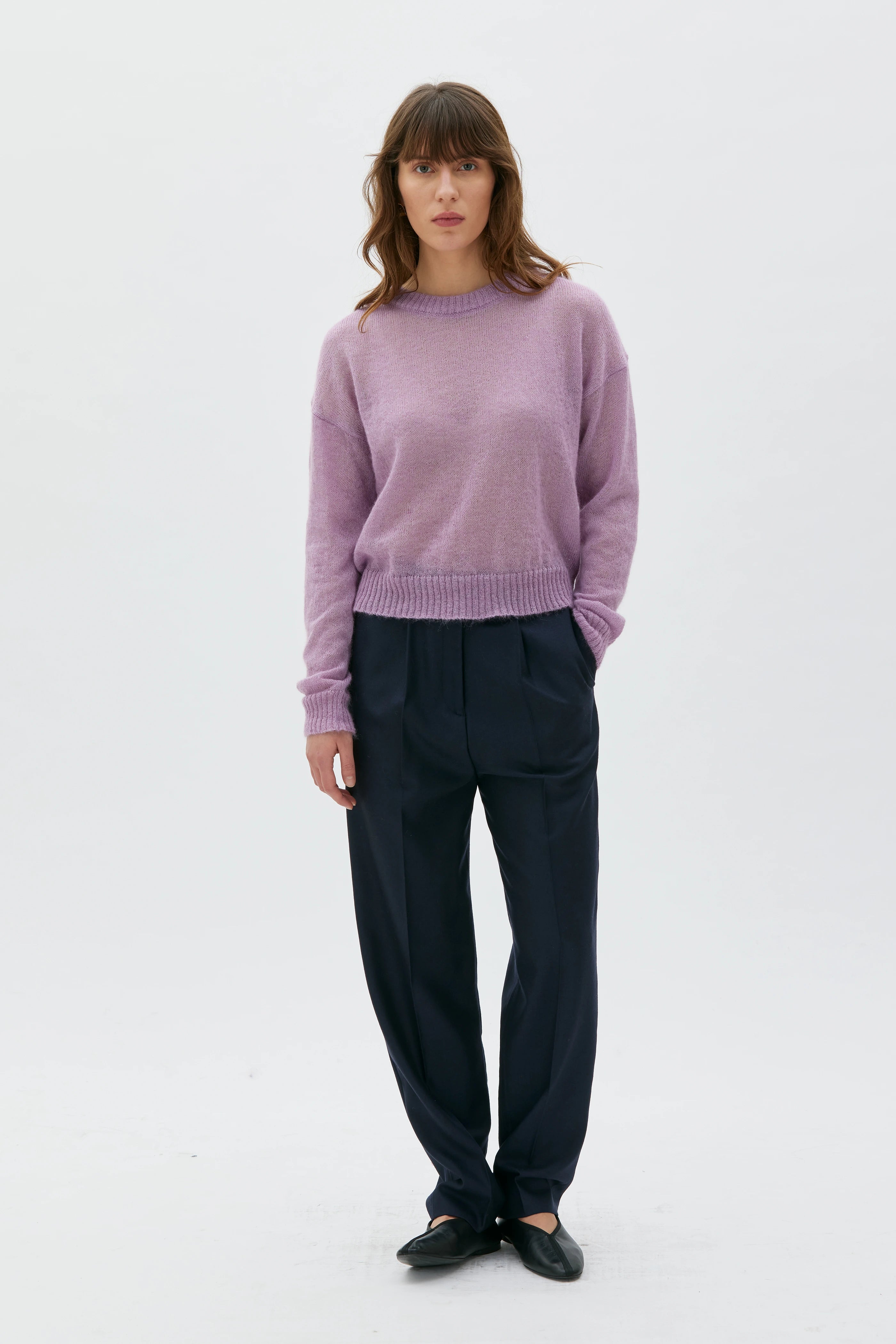 Yara Mohair Och Silke Tröja - Syringa Lilac