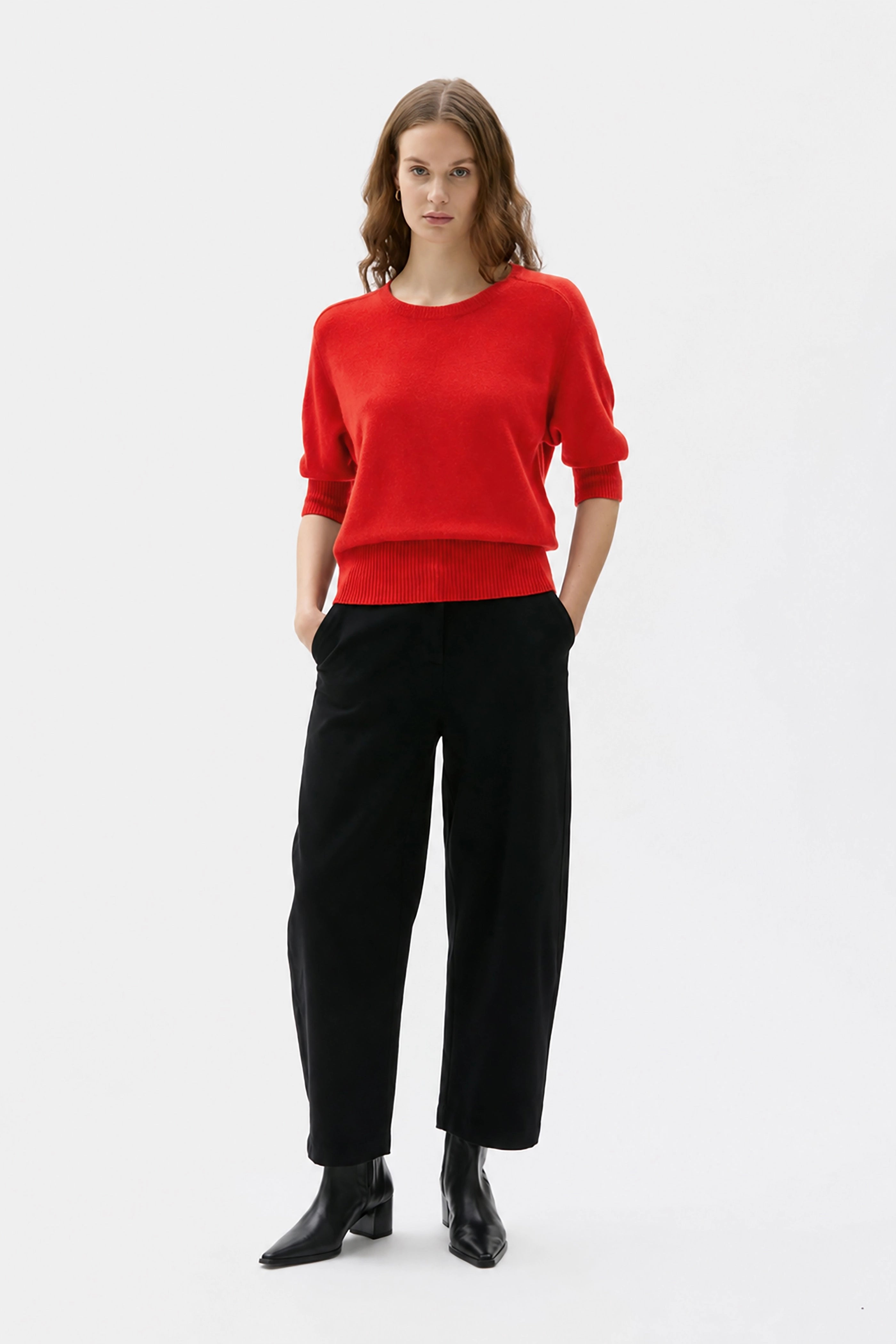 Ada Cashmere T-shirt - Poppy Red