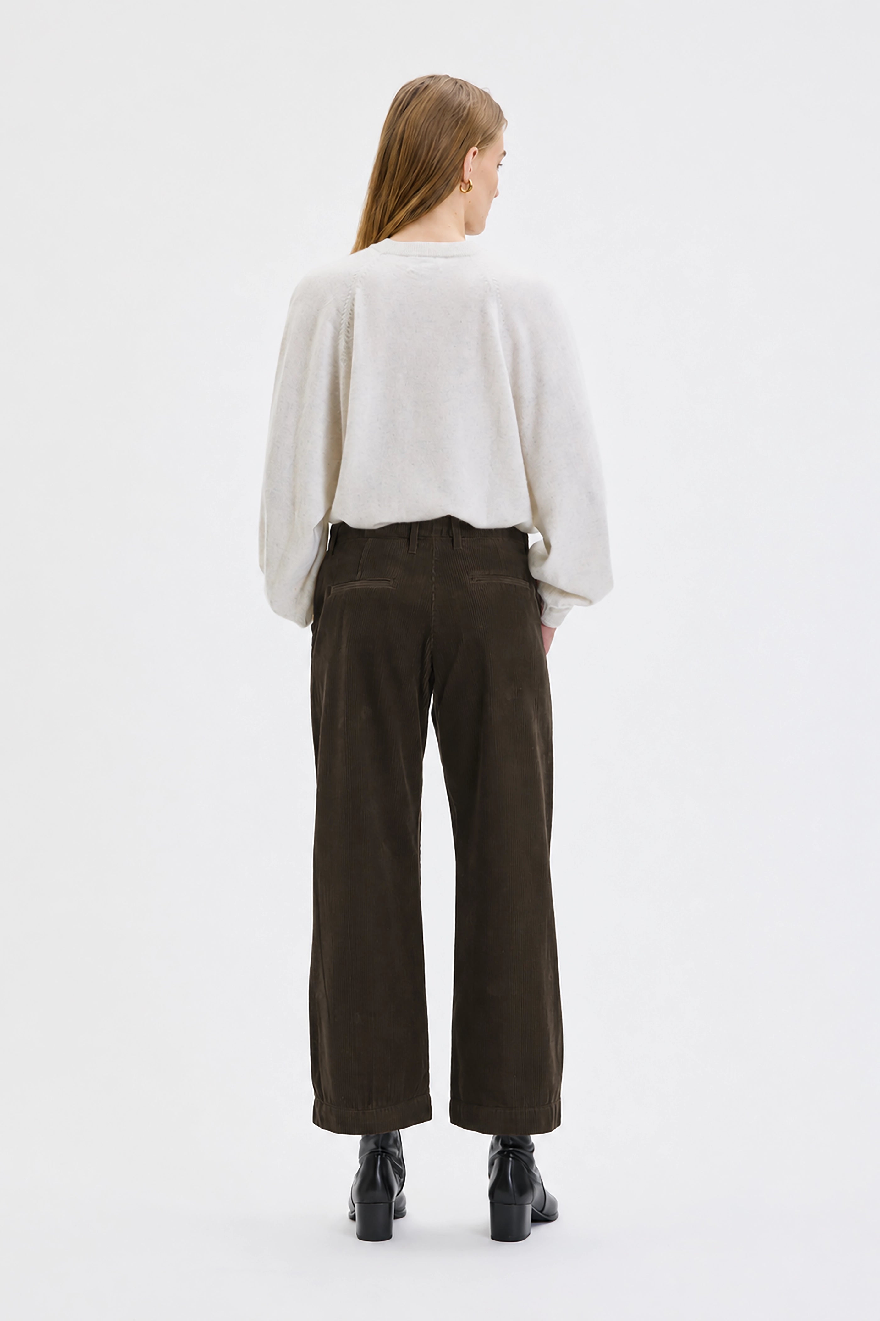 Lail Organic Cotton Corduroy Trousers - Morel Brown