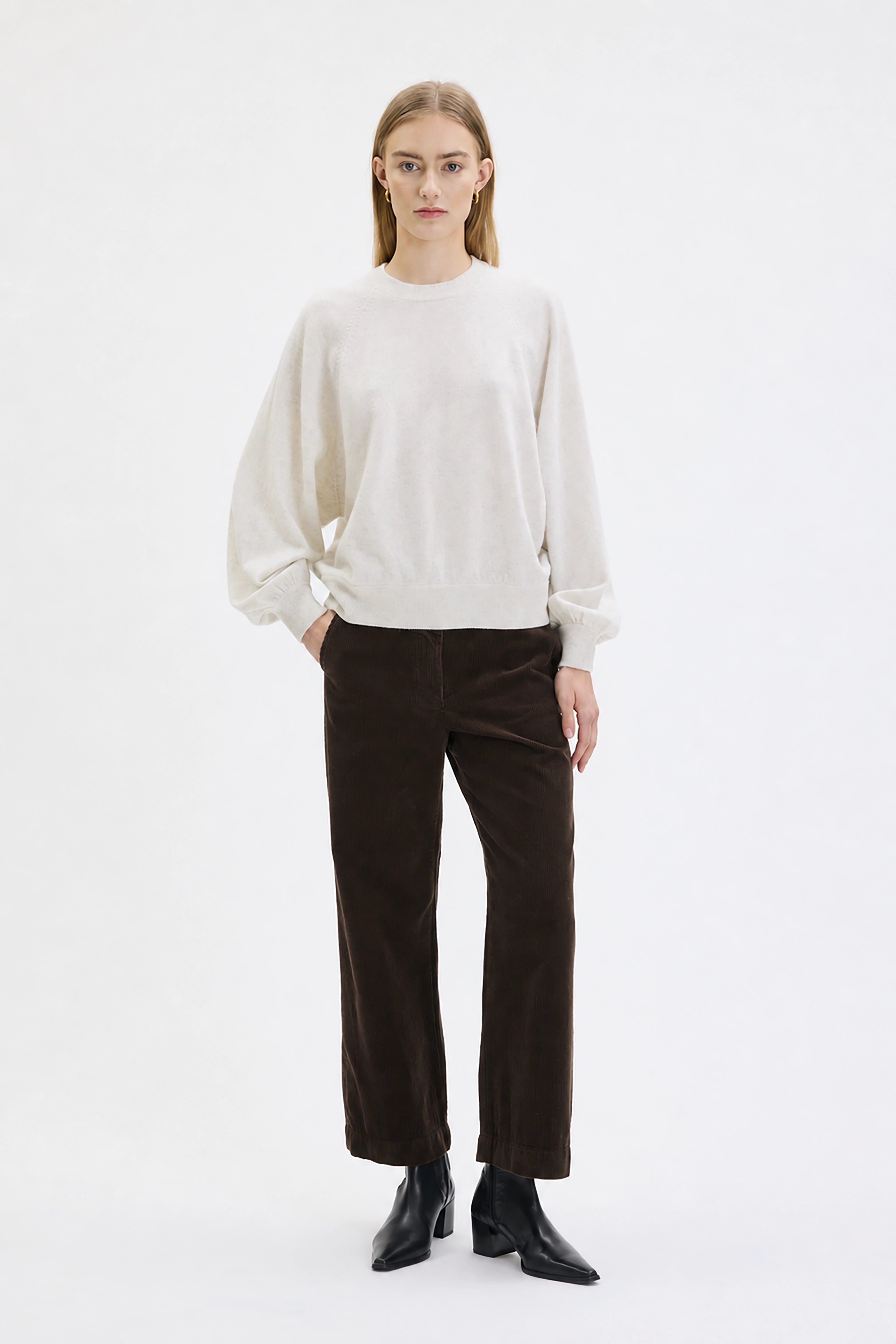 Lail Croppad Byxa I Manchester - Morel Brown 