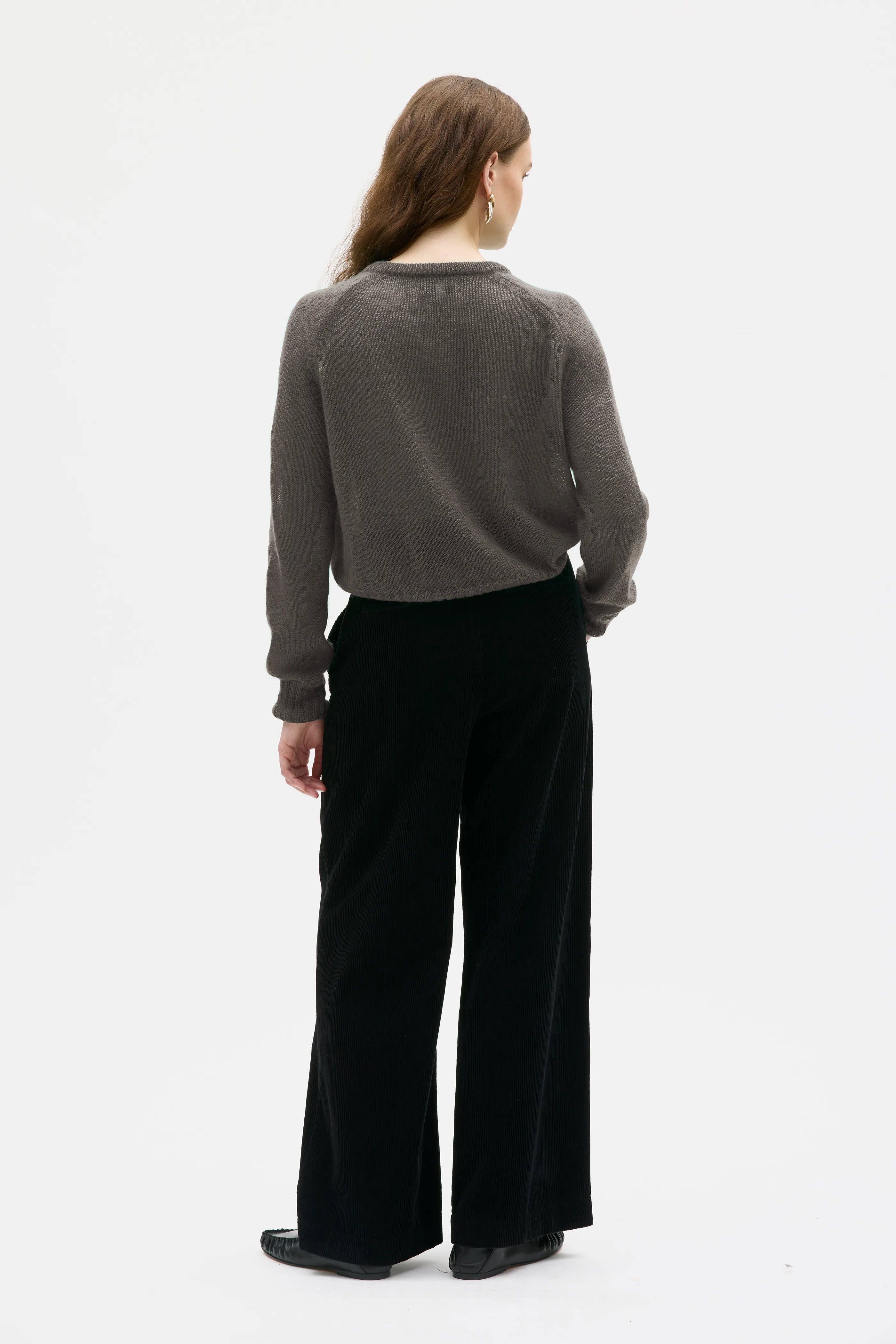 Saio Silk Mohair Cardigan - Moleskin