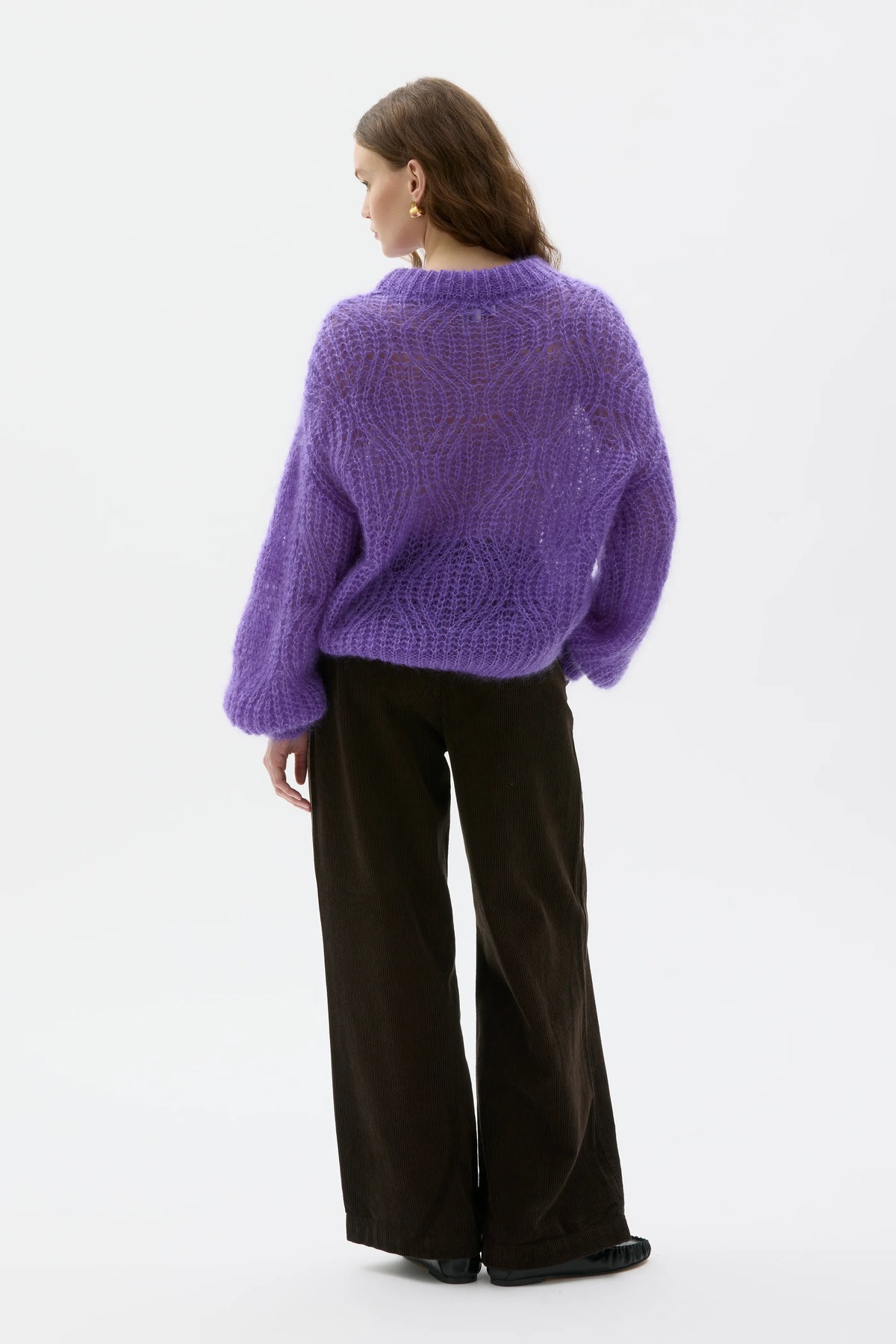 Dove Spetsstickad Tröja I Mohair Och Silke - Lilac