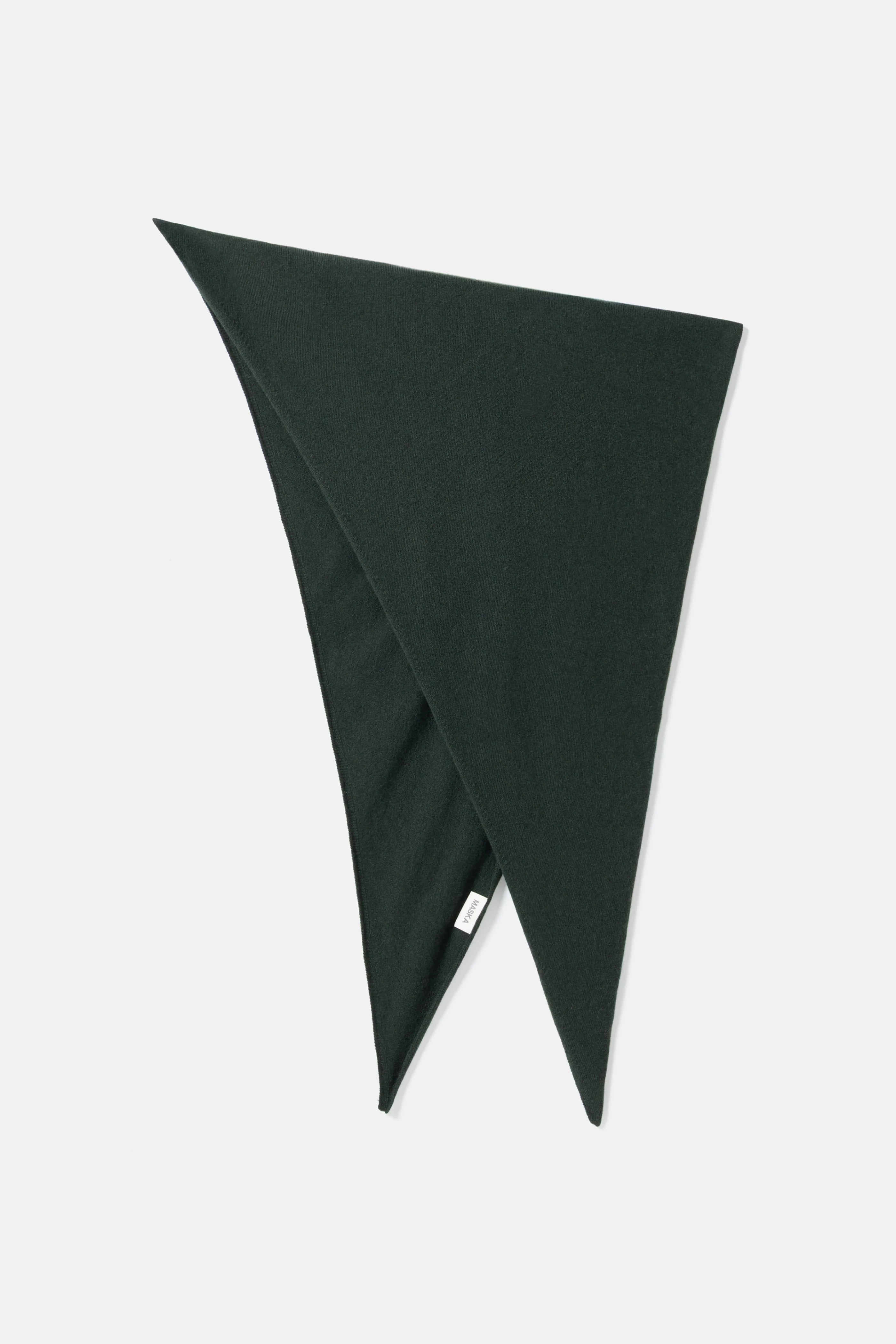 Ena Large Triangle Wool Cashmere Scarf - Dark Pine Green